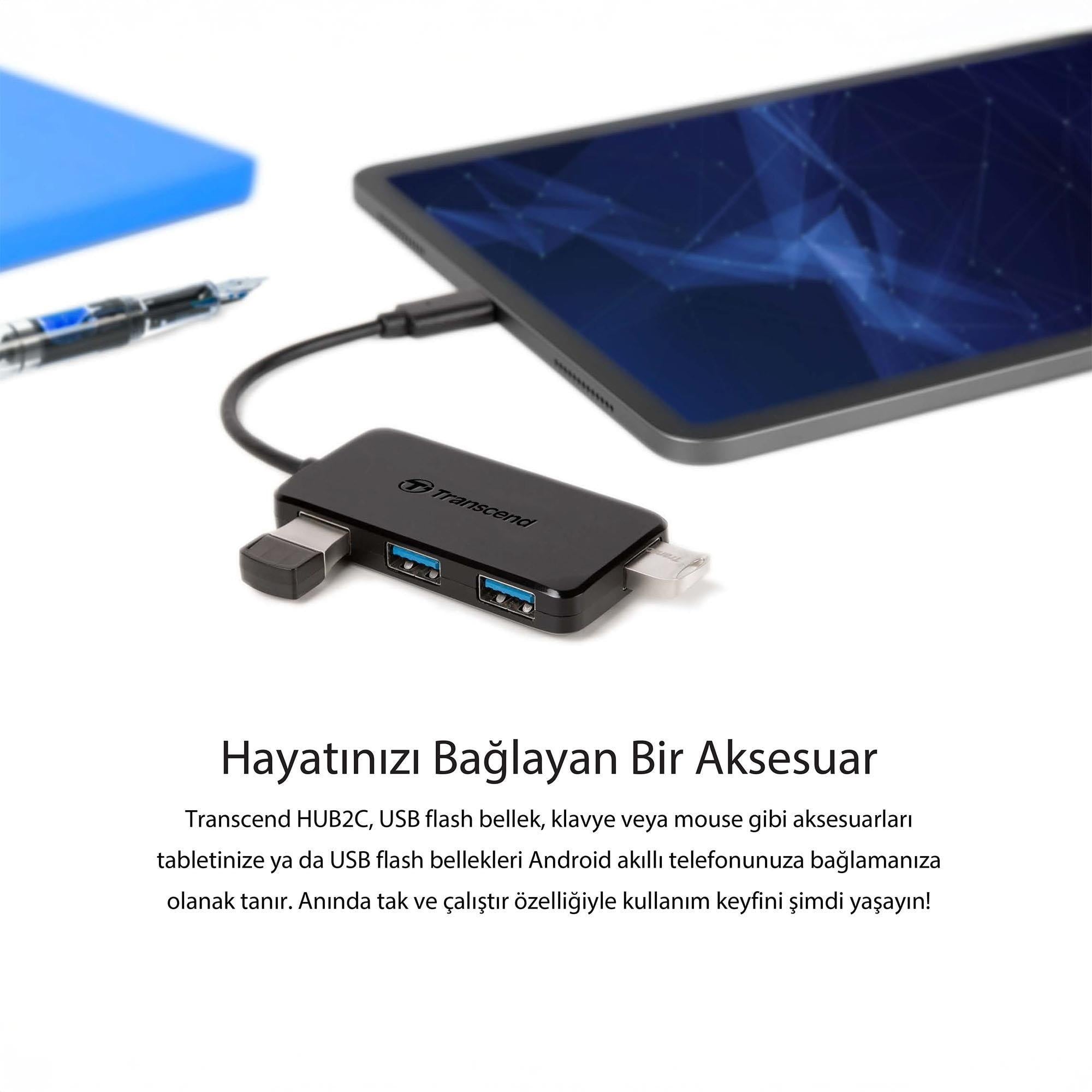 Transcend TS-HUB2C – USB-C Cihazlarınız İçin 4 Portlu USB 3.1 HUB