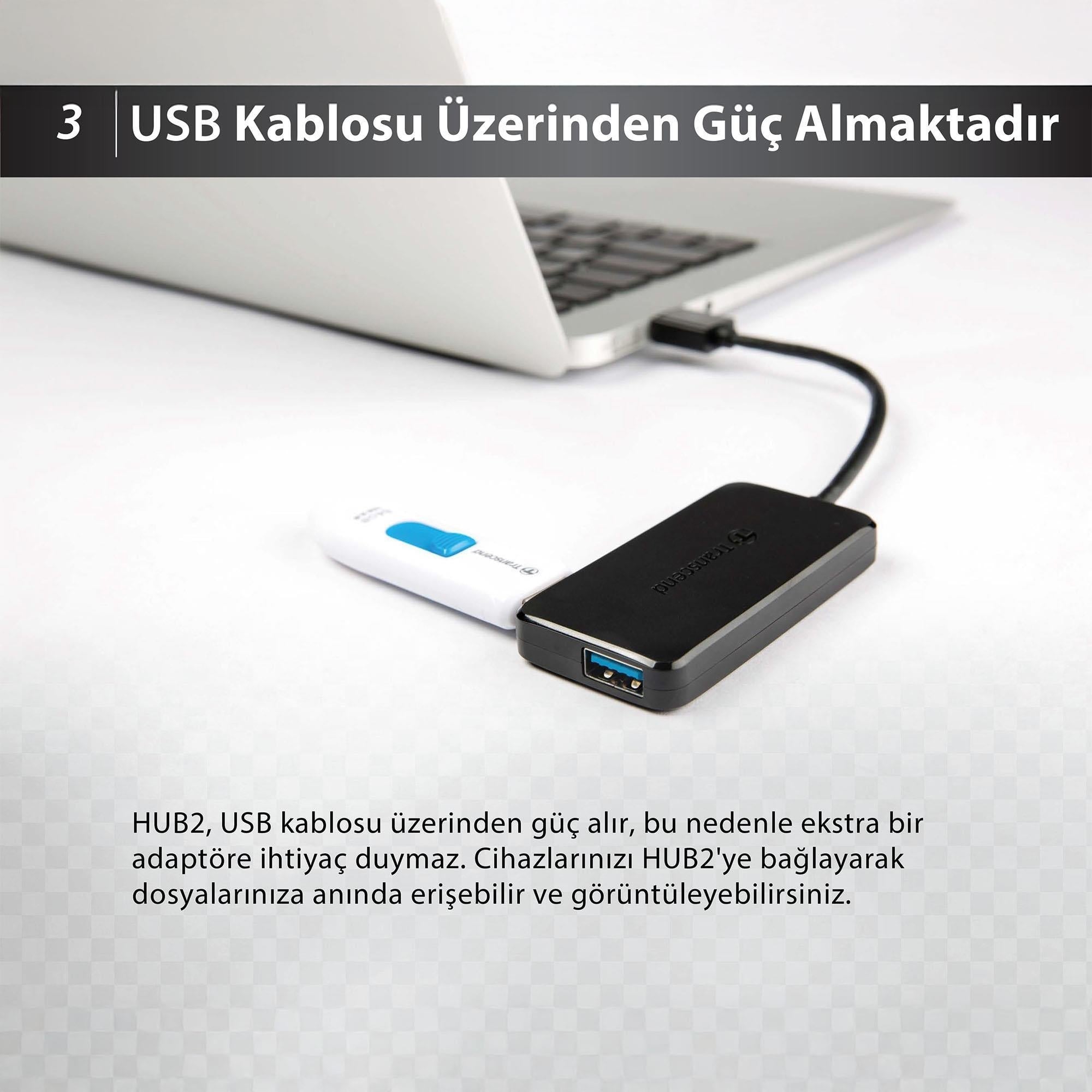 Transcend TS-HUB2K USB 3.1 Gen 1, USB A to 4 Port USB Çoklayıcı HUB