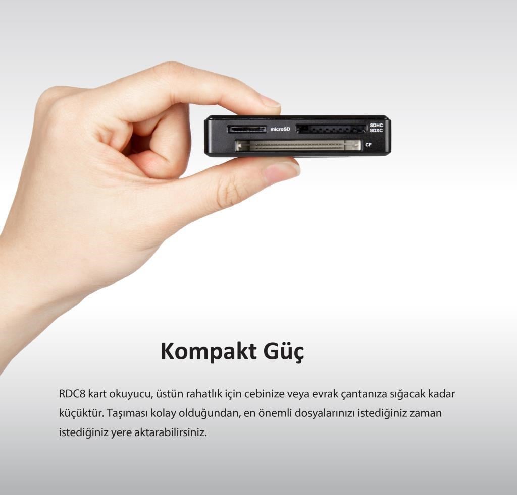 Transcend TS-RDC8K2 CF/SD/SDHC/SDXC/microSD  Type-C Çoklu Kart Okuyucu