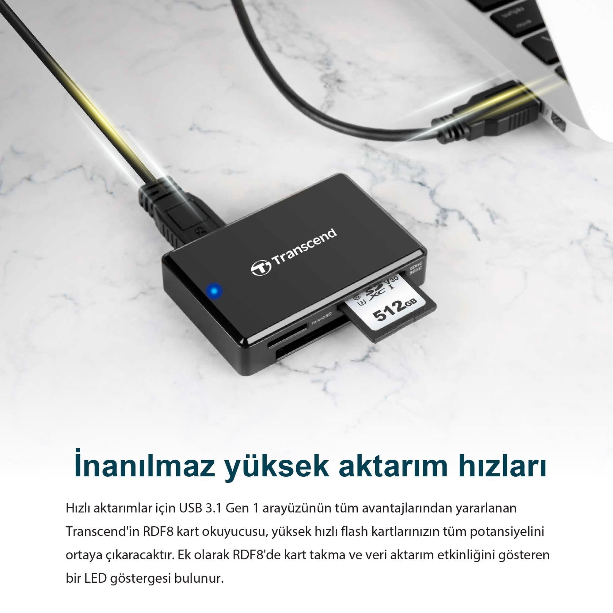 Transcend TS-RDF8K2 USB 3.0 Kart Okuyucu
