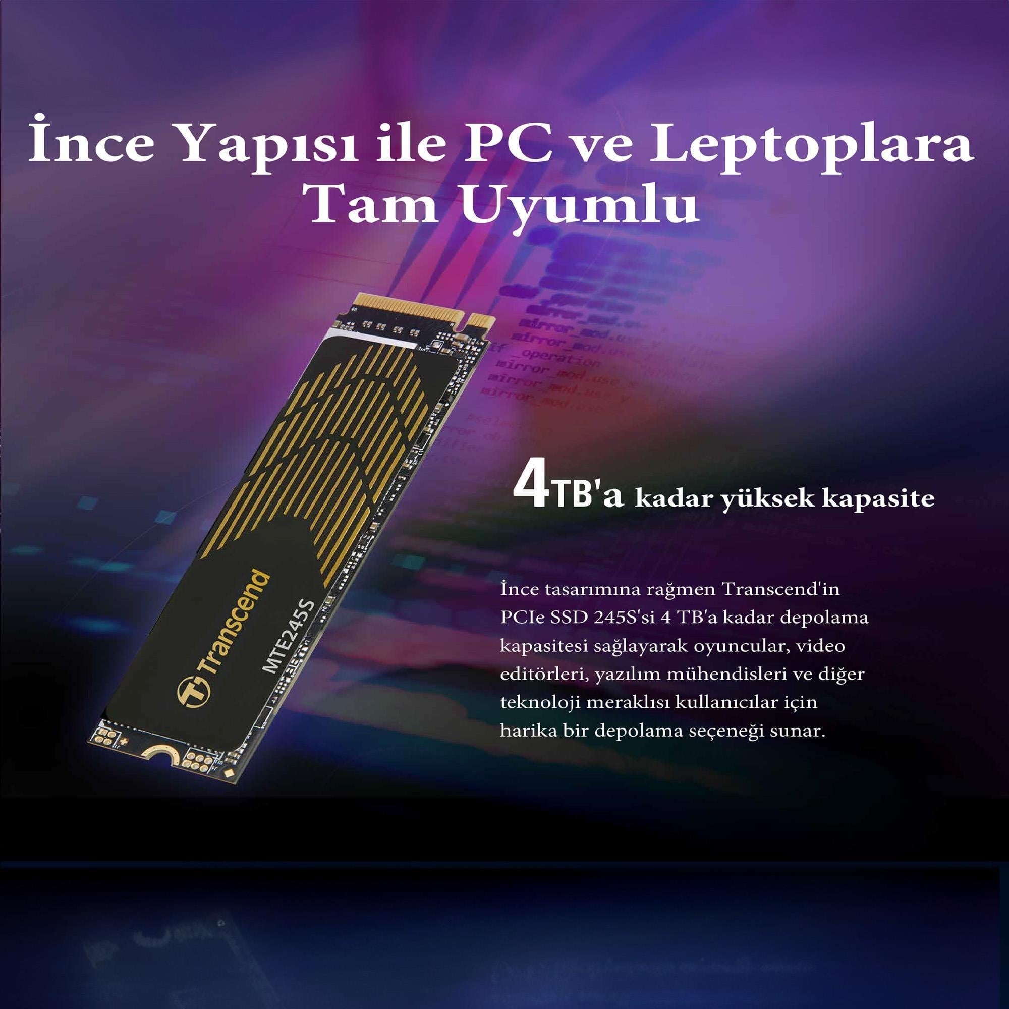 Transcend TS1TMTE245S 1TB M.2 2280 PCIe Gen4x4 NVMe 3D TLC SSD