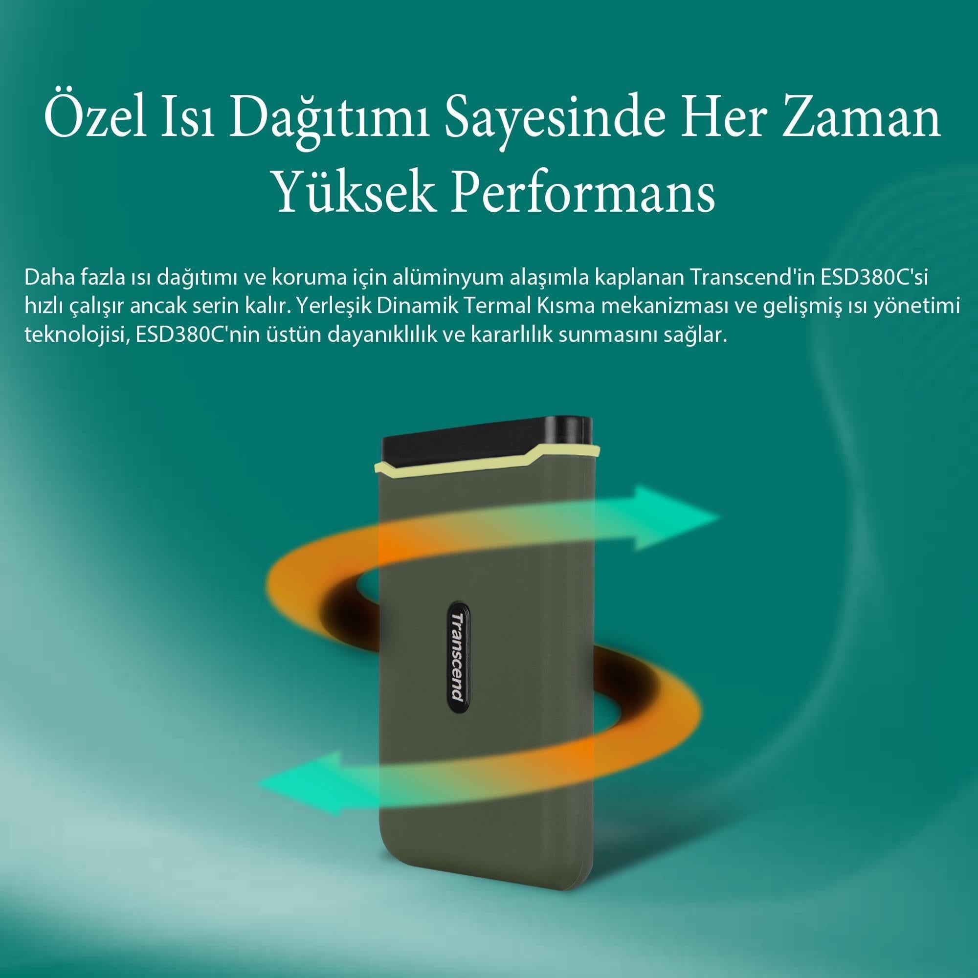 Transcend TS4TESD380C 4TB Nvme 2000mb/s PCIe M.2 Gen 2 Type C Taşınabilir SSD