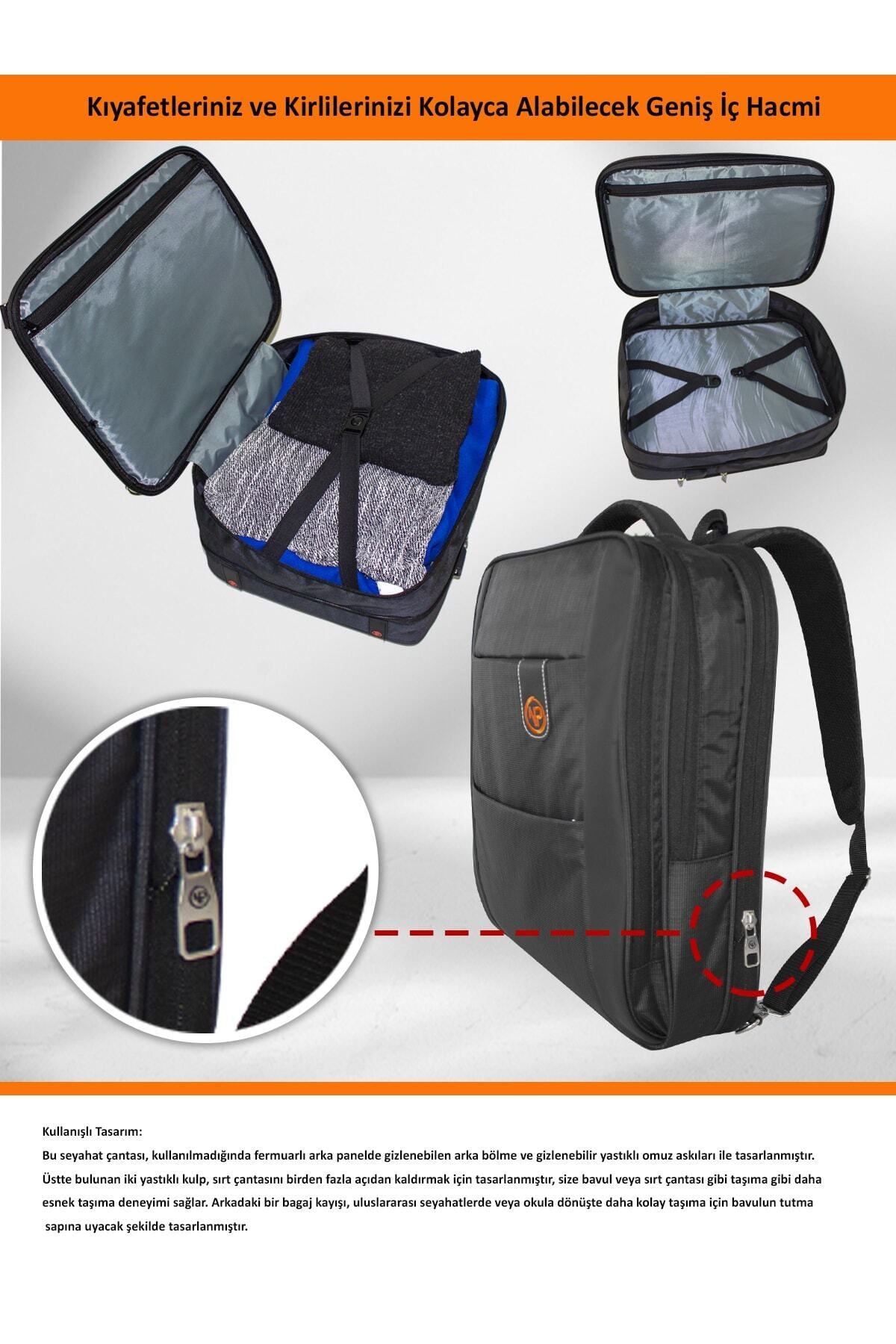 Trv01 Travela Genişleyebilir 40lt Notebook Ve Seyahat Sırt Çantası 16