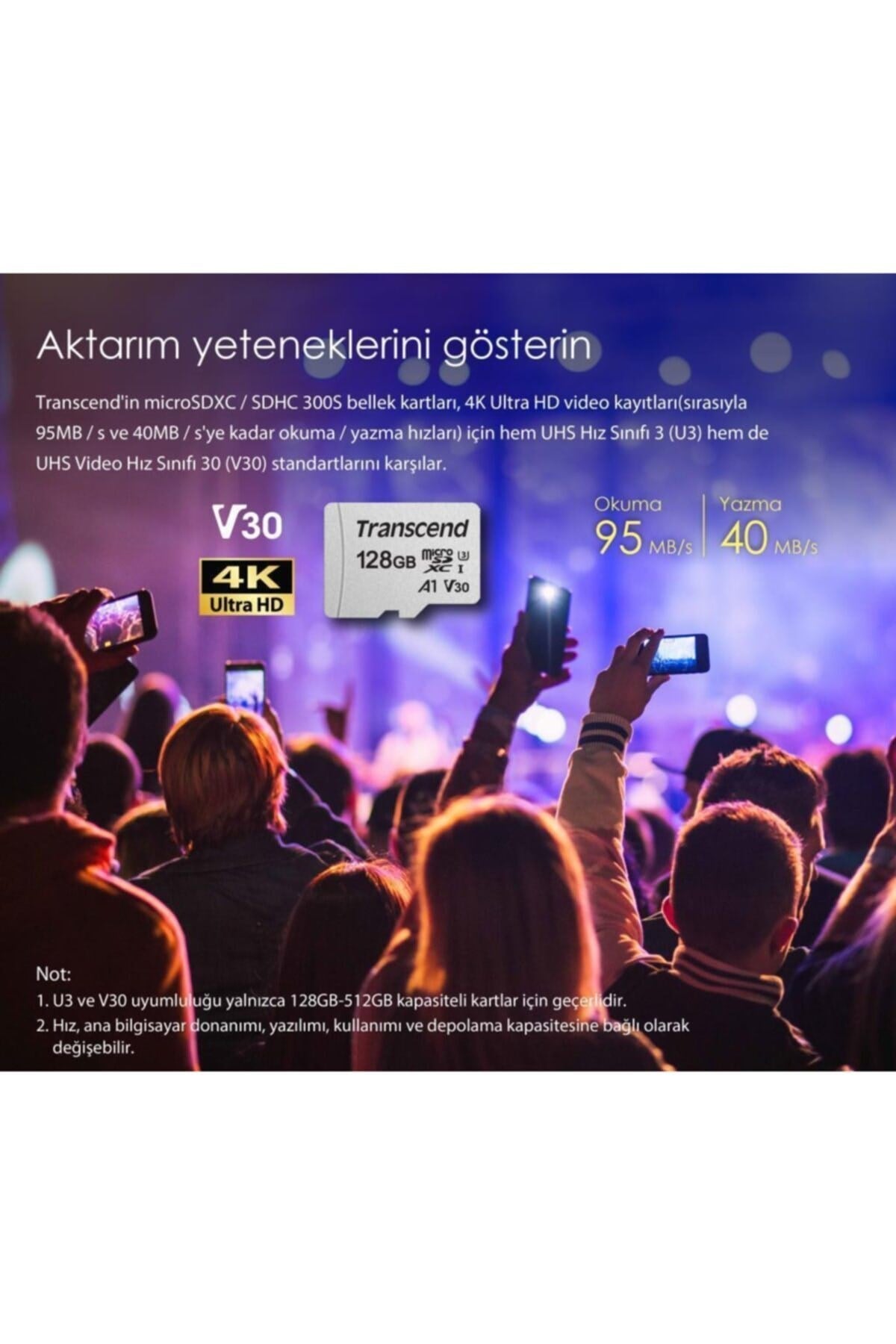 Ts128gusd300s 128gb Microsd Uhs-ı U3 A1 Hafıza Kartı