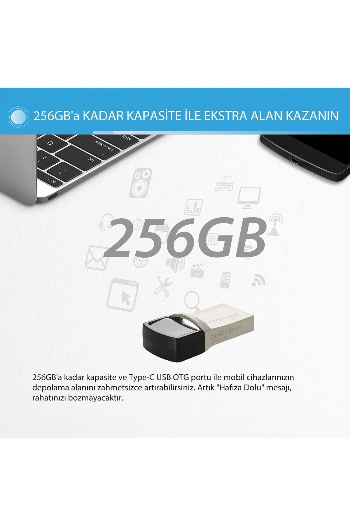 Ts256gjf890s 256gb Type-a&c Otg Usb3.1 Flash Bellek