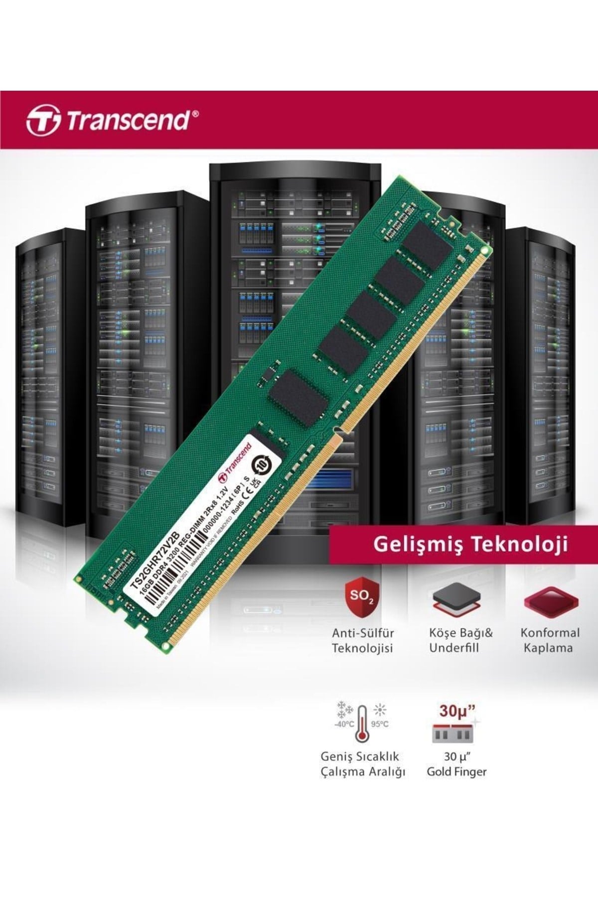 Ts2ghr72v2b 16gb Ddr4 3200mhz 1.2v Cl22 Ecc Server Ram