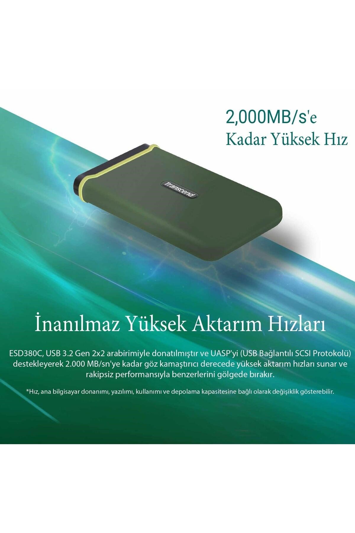 TS2TESD380C 2TB, External SSD, ESD380C,USB 3.2 Gen 2, Type C