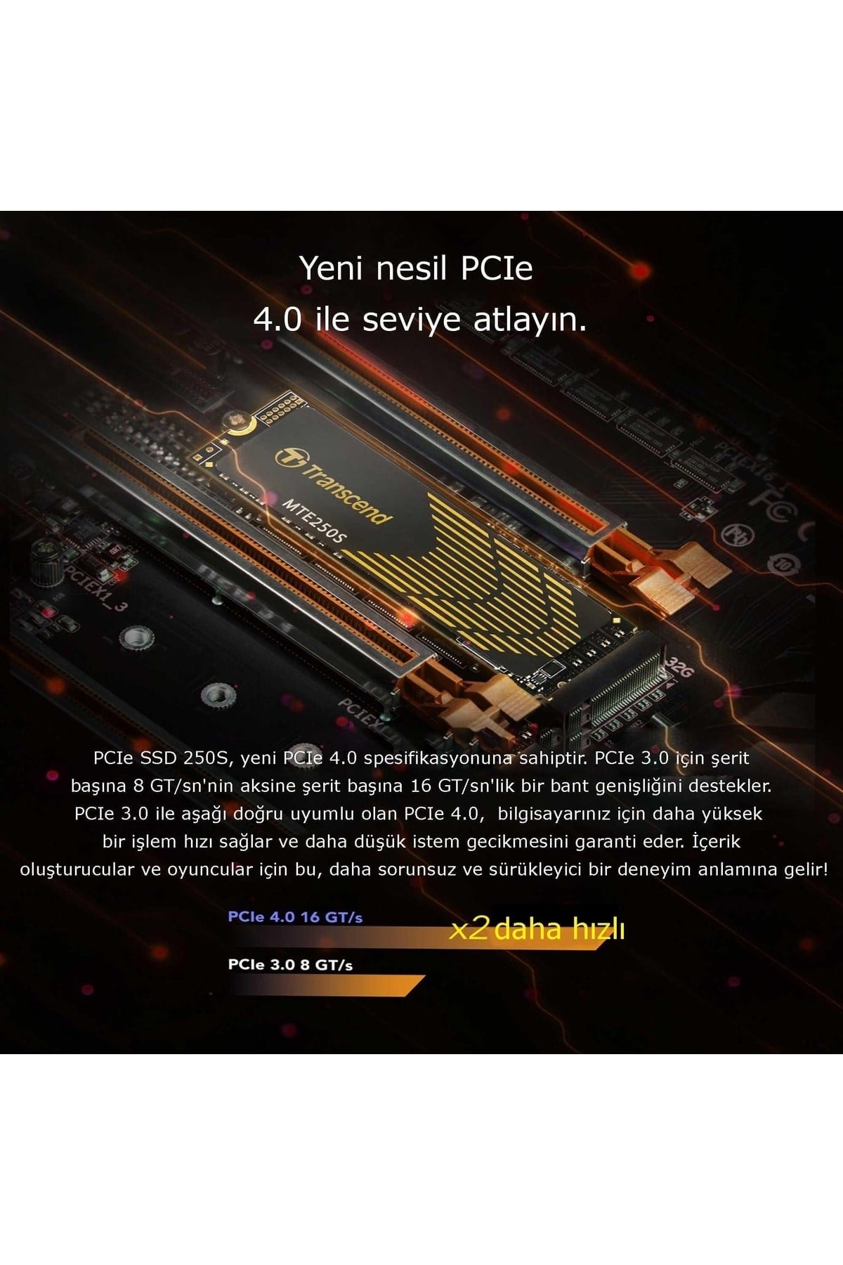 Ts2tmte250s 2tb 7200/6500mb/s Pcıe Gen4x4 Nvme 3d Tlc M.2 Ssd