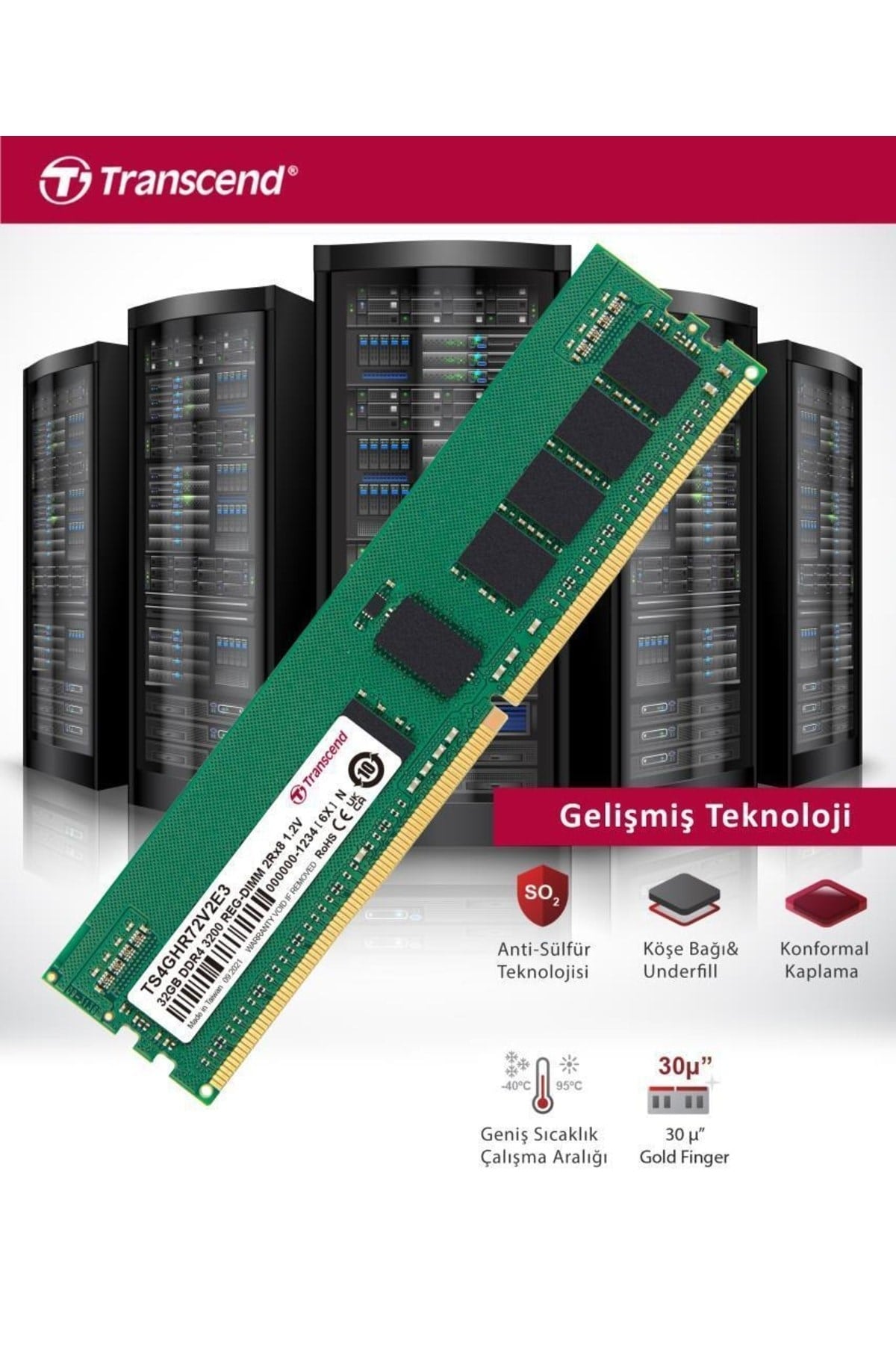 Ts4ghr72v2e3 32gb Ddr4 3200mhz 1.2v Cl22 Ecc Server Ram