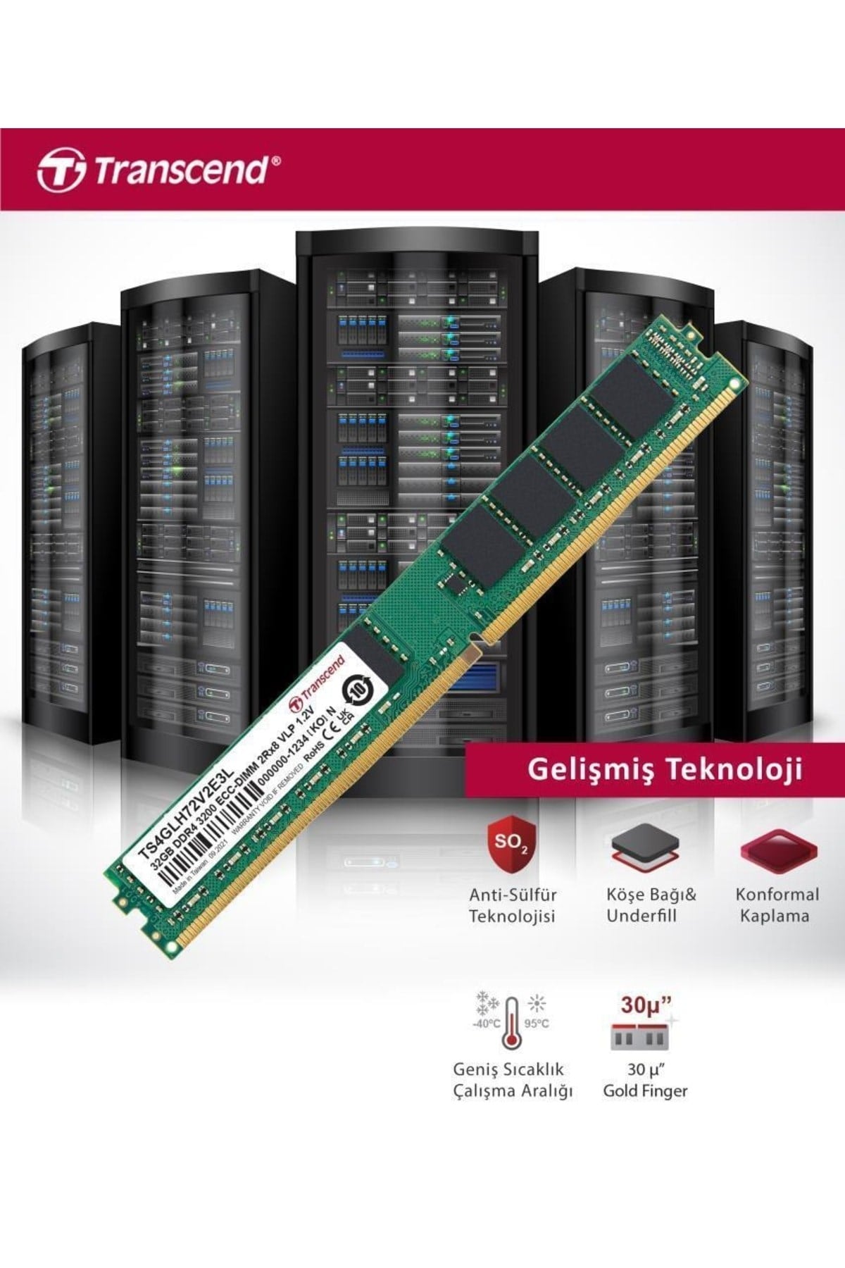 Ts4glh72v2e3 32gb Ddr4 3200mhz 1.2v Cl22 Ecc Server Ram