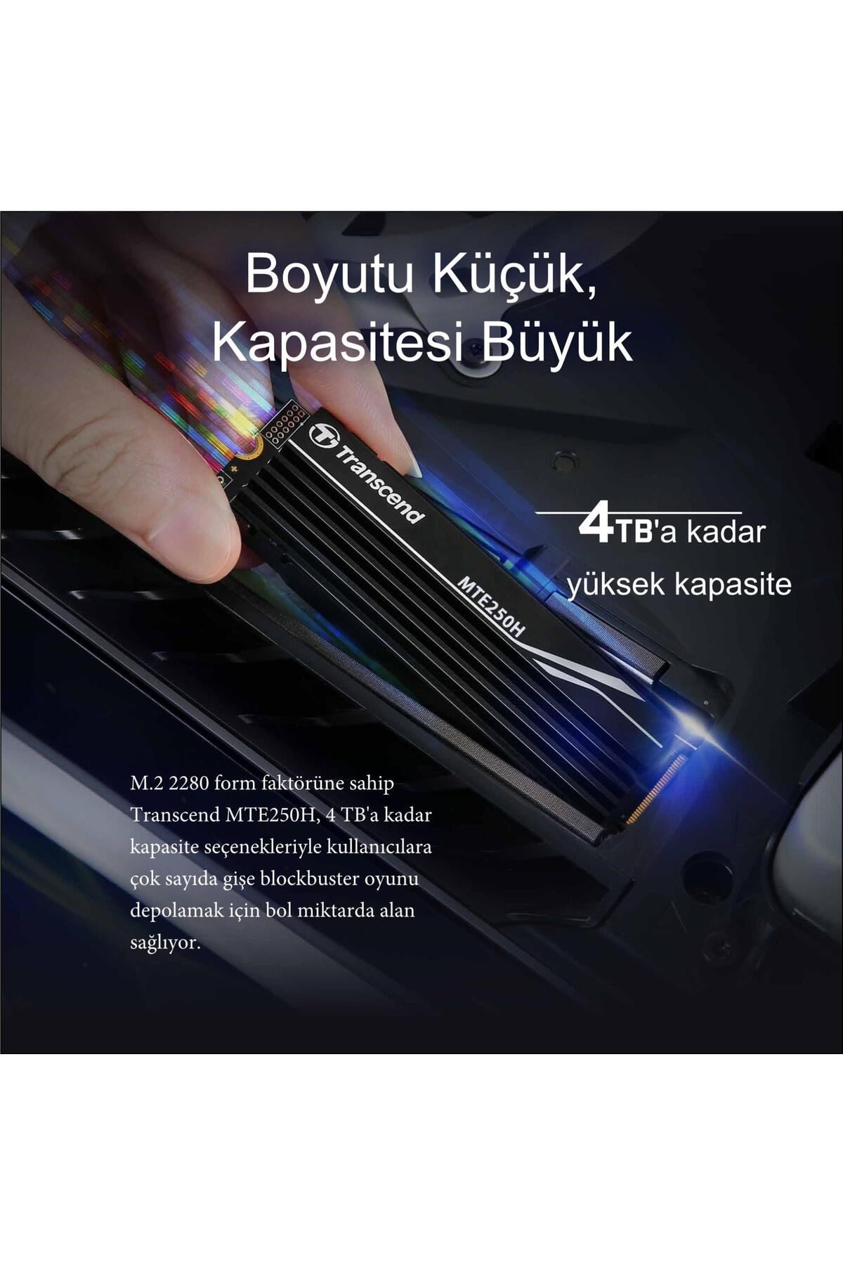 TS4TMTE250H 4TB M.2 2280 Gen4x4 NVMe Metal Soğutuculu SSD