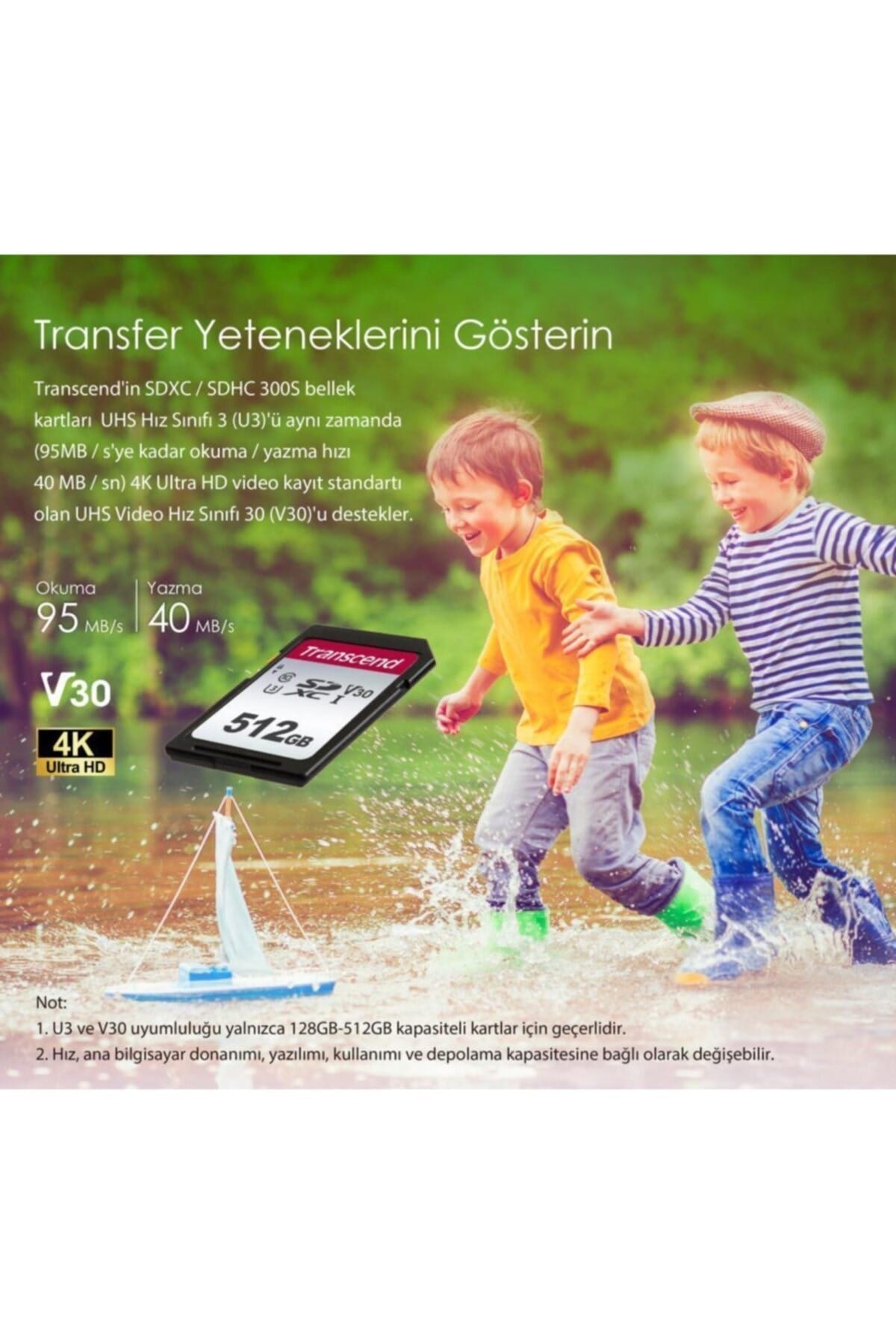 Ts512gsdc300s 512gb Sdxc/sdhc Uhs-ı U3 Sd Hafıza Kartı