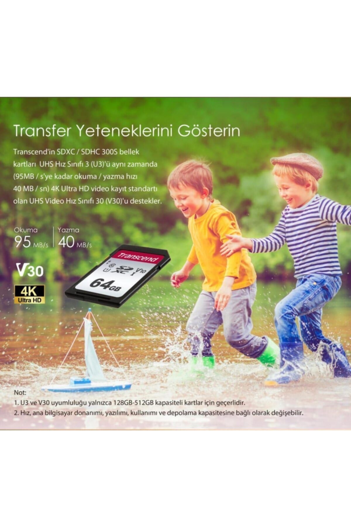 Ts64gsdc300s 64gb Sdxc/sdhc Uhs-ı U1 Sd Hafıza Kartı