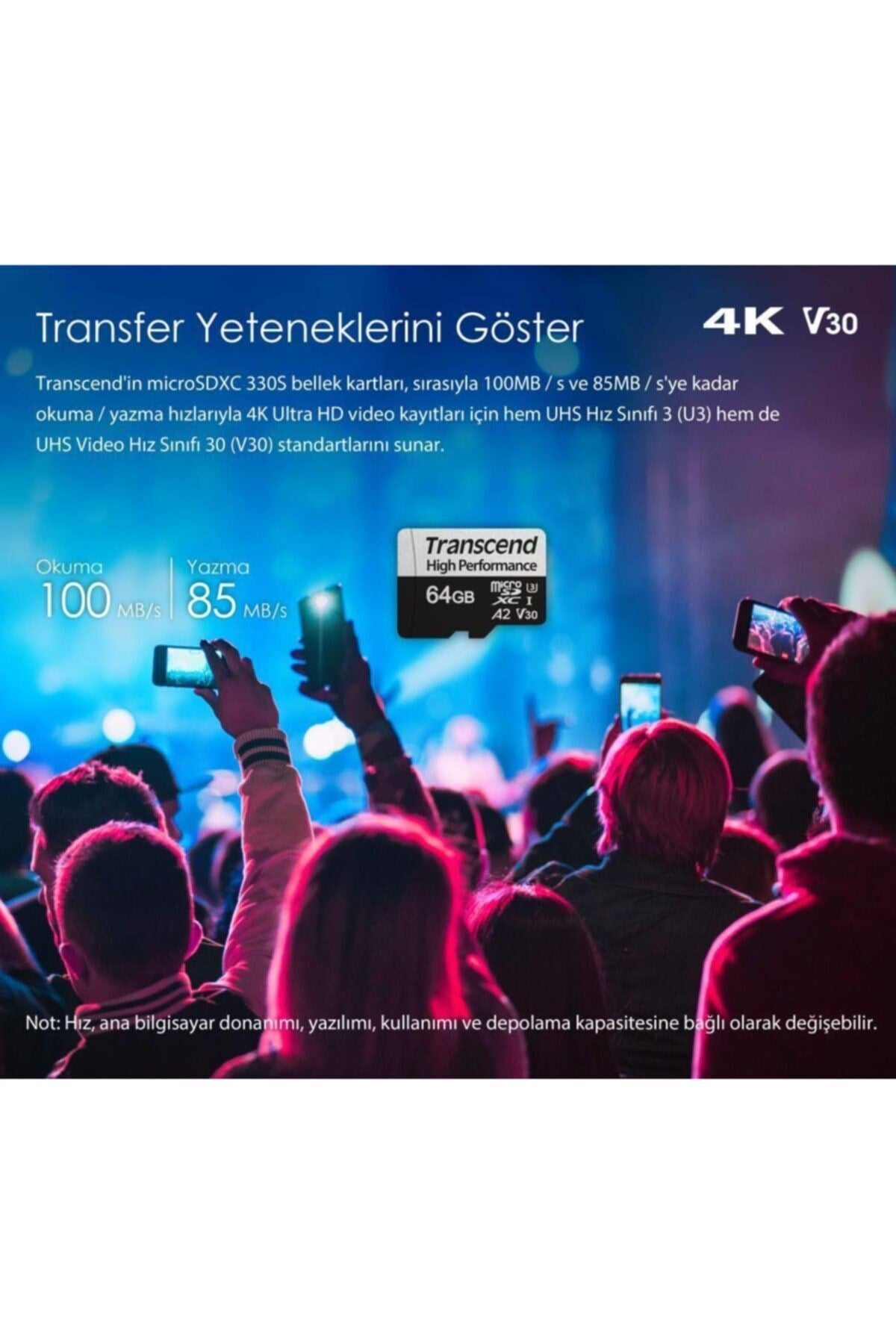 Ts64gusd330s 64gb Microsd Uhs-ı U3 A2 Hafıza Kartı