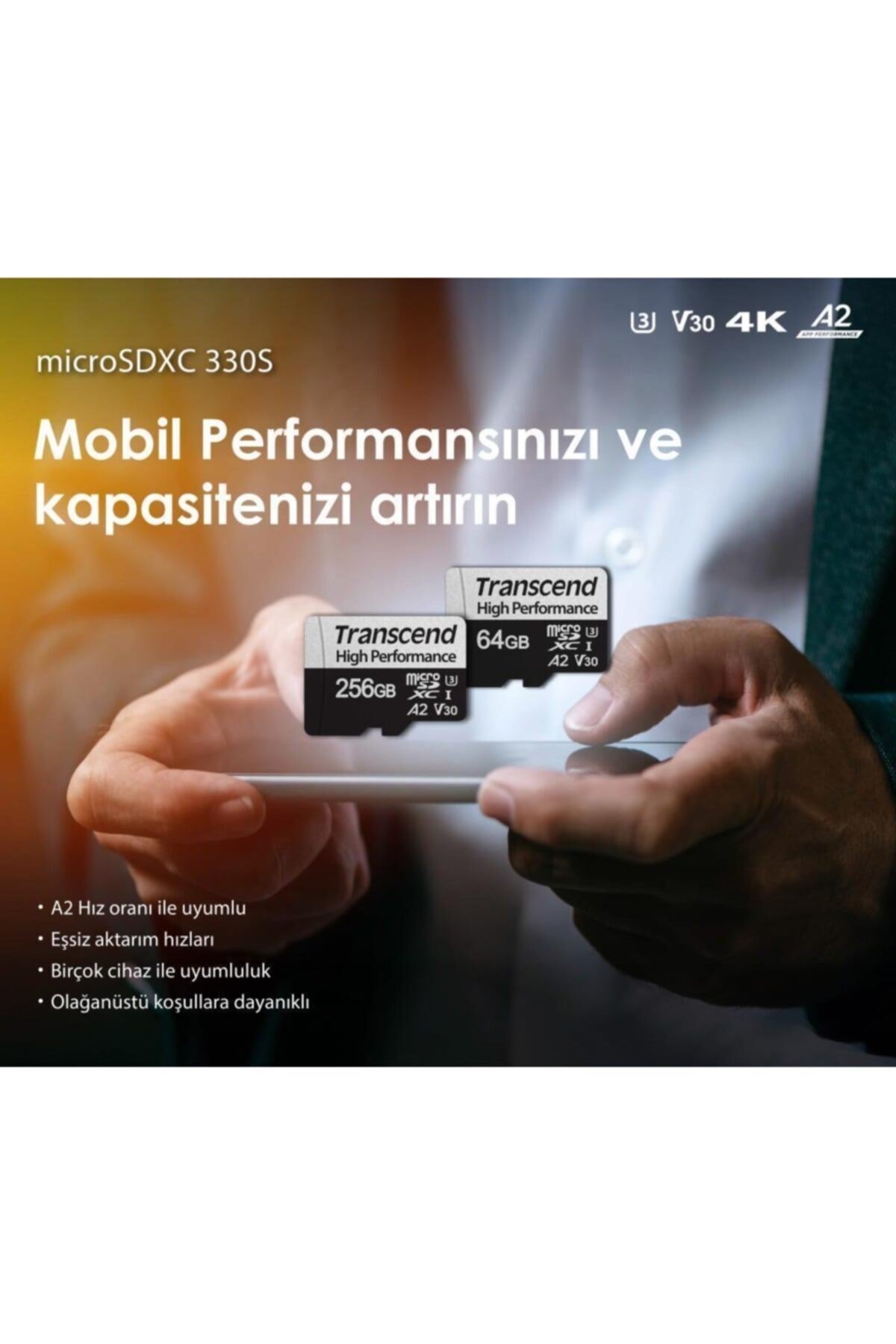 Ts64gusd330s 64gb Microsd Uhs-ı U3 A2 Hafıza Kartı