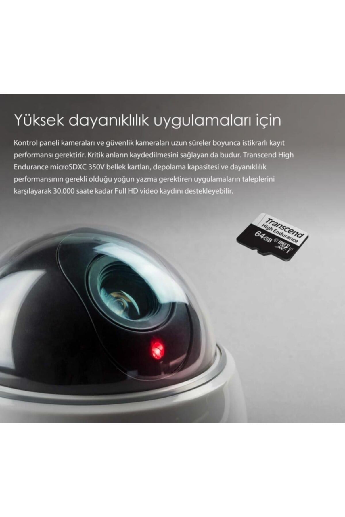 Ts64gusd350v 64gb High Endurance U1 Sürekli Kayıt Microsd Hafıza Kartı