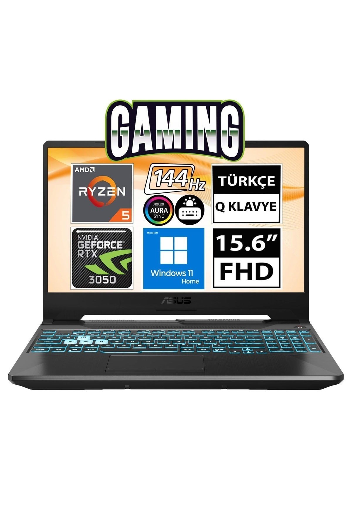 Tuf Gaming A15 Fa506ıcb-hn105w02 Ryzen5 4600h 8gb 512ssd+1tbssd Rtx3050 15.6