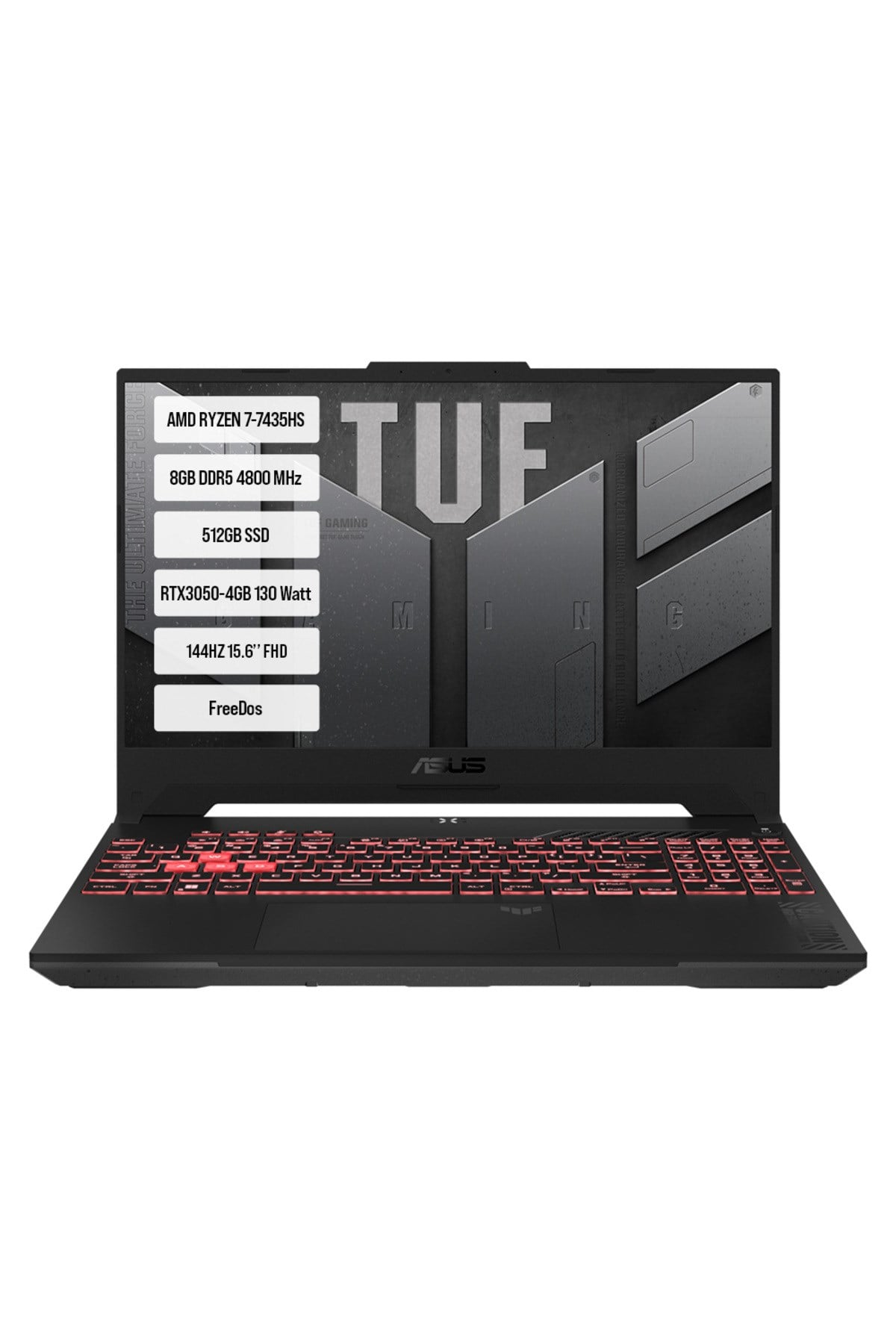 TUF Gaming A15-FA506NCR-HN114-Gaming-AMD Ryzen 7 GeForce RTX 3050 8GB 512GB SSD 15.6'' Notebook