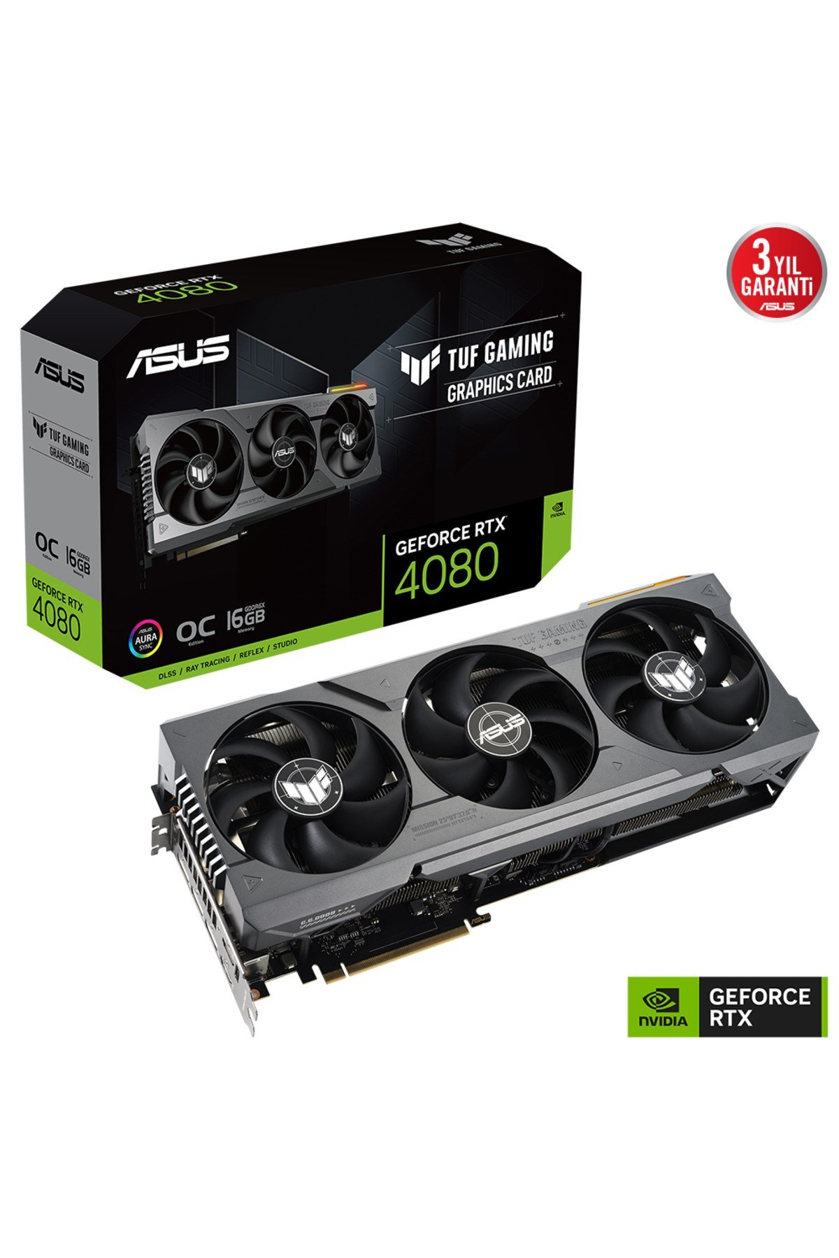 TUF-RTX4080-O16G-GAMING 16GB Geforce RTX4080 GDDR6X 256bit 2xHDMI 3xDP 16x Ekran Kartı (ARGB)