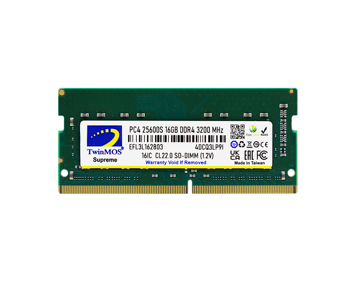 TWINMOS MDD416GB3200N 16GB (Tek Parça) DDR4 3200Mhz Notebook Bellek