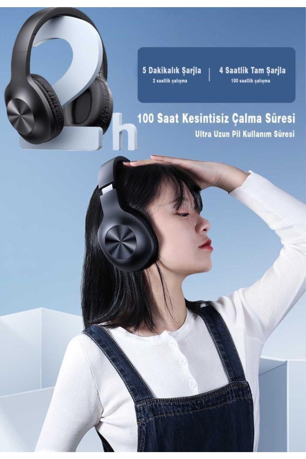 U-yx05 Anc Bluetooth Kulak Üstü Kulaklık Siyah