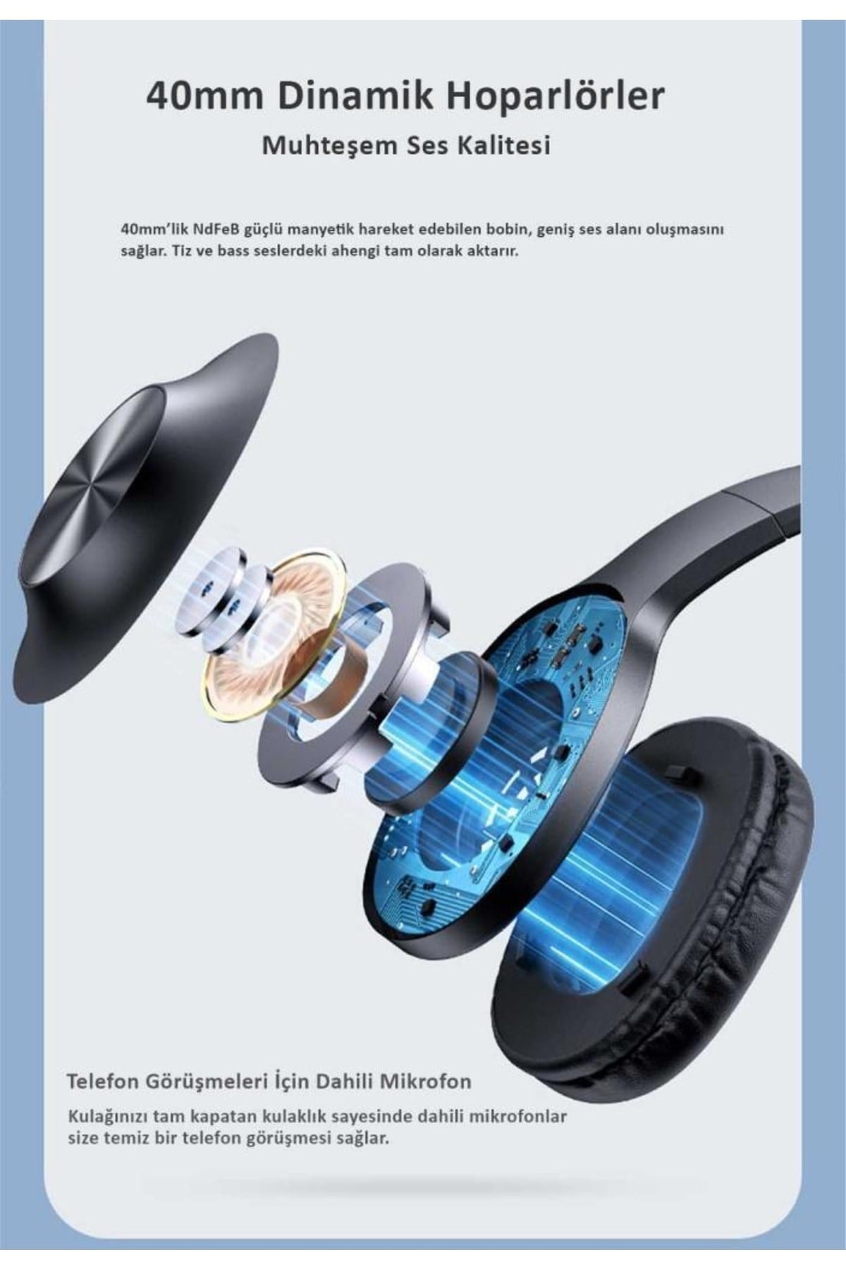 U-yx05 Anc Bluetooth Kulak Üstü Kulaklık Siyah