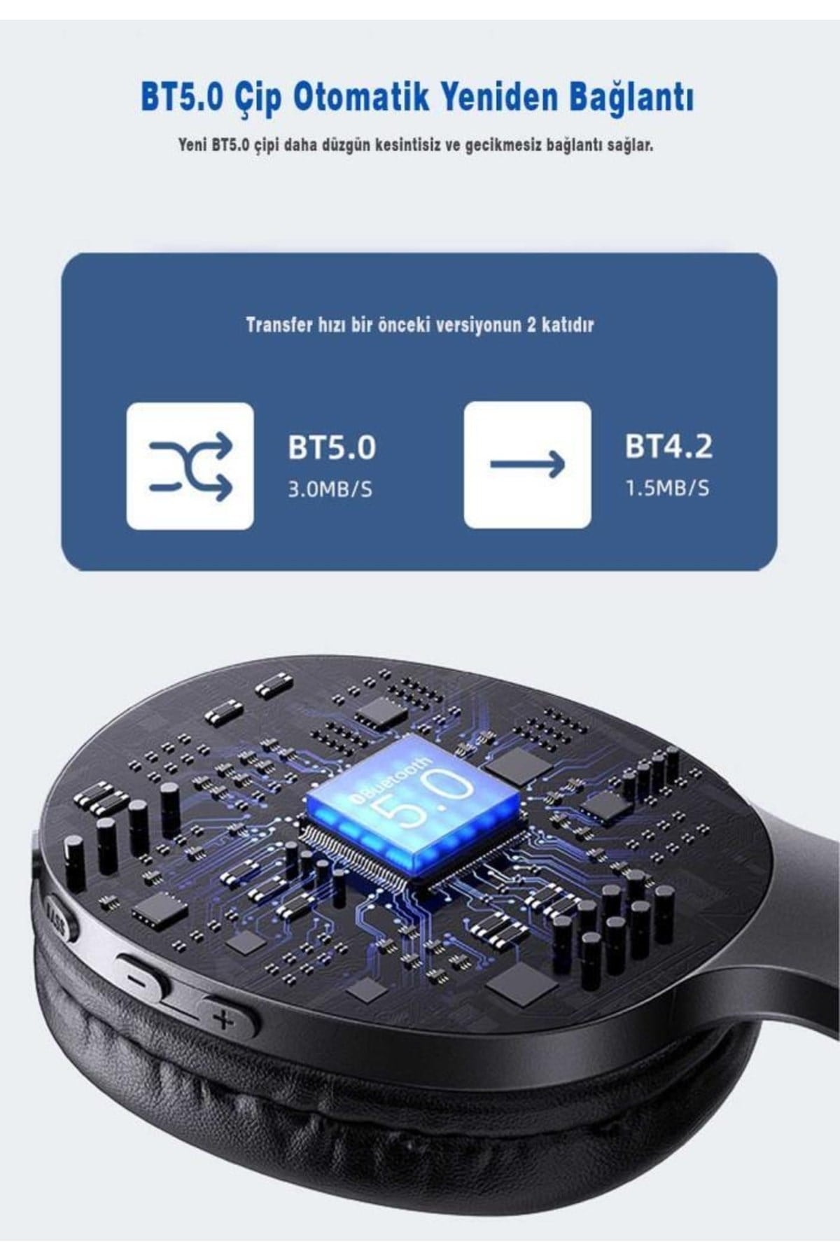 U-yx05 Anc Bluetooth Kulak Üstü Kulaklık Siyah