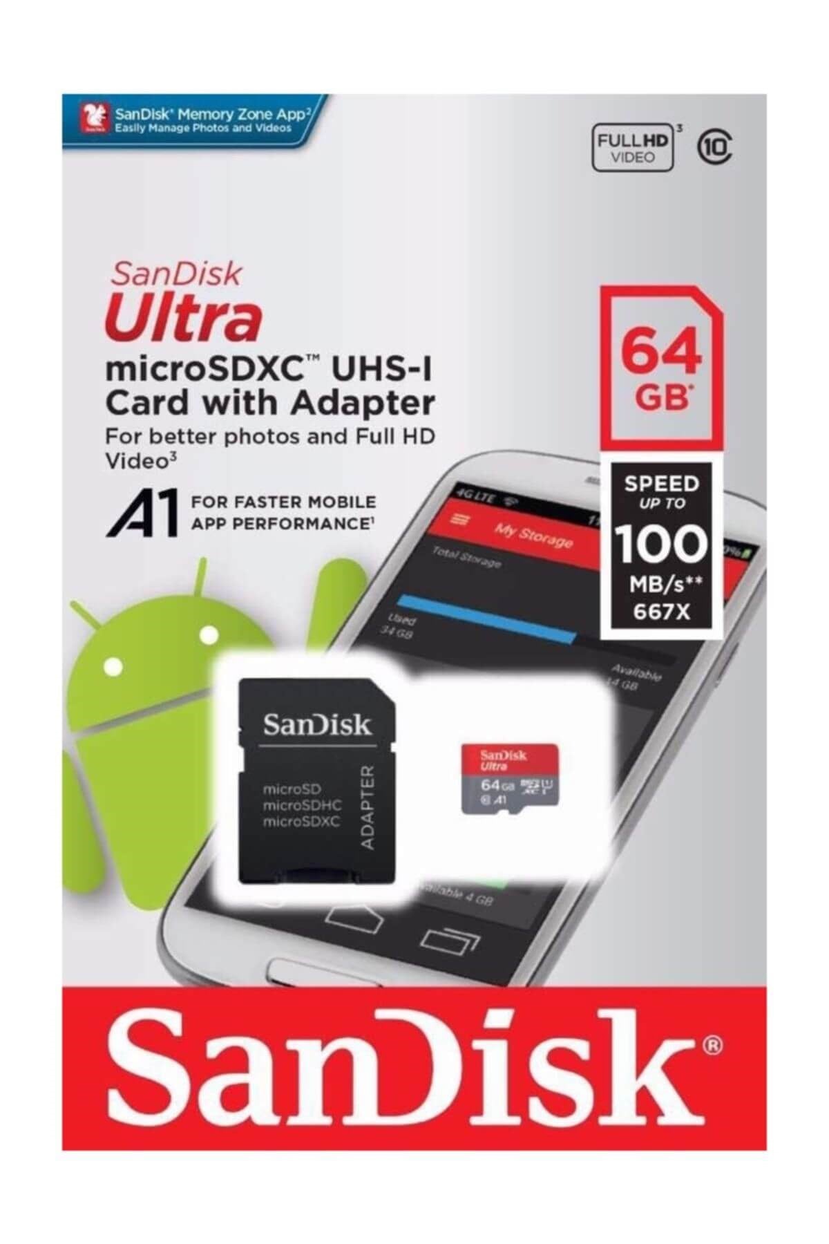 Ultra Micro SDXC UHS-I 98MB/S Hafıza Kartı  64 GB SDSQUAR-064G-GN6MA