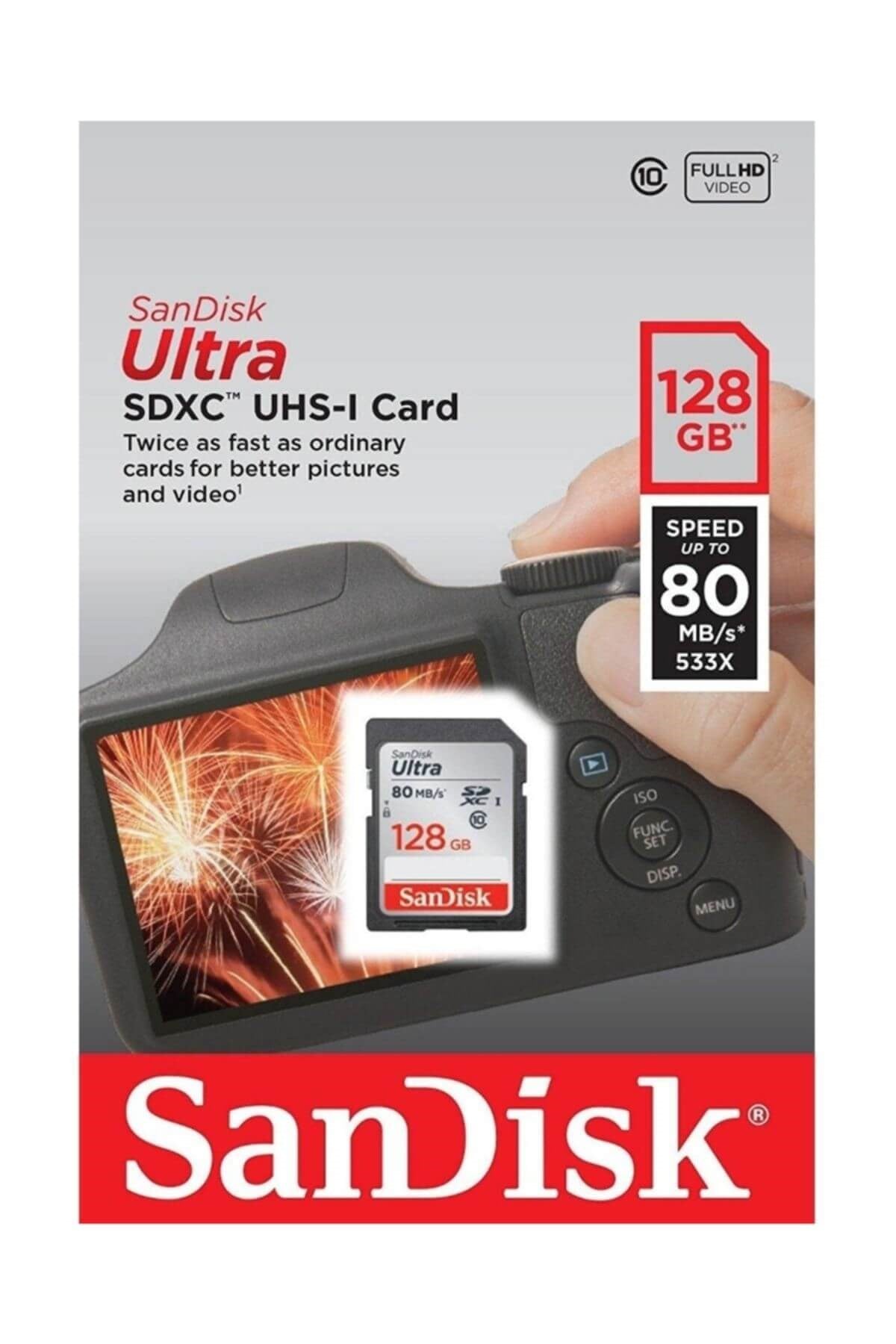 Ultra SDHC 80MB/s Class 10 UHS-I Hafıza Kartı  128  GB SDSDUNC-128G-GN6IN