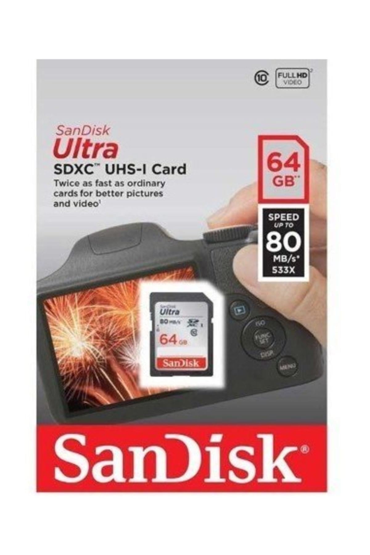 Ultra SDHC 80MB/s Class 10 UHS-I Hafıza Kartı  64  GB SDSDUNC-064G-GN6IN