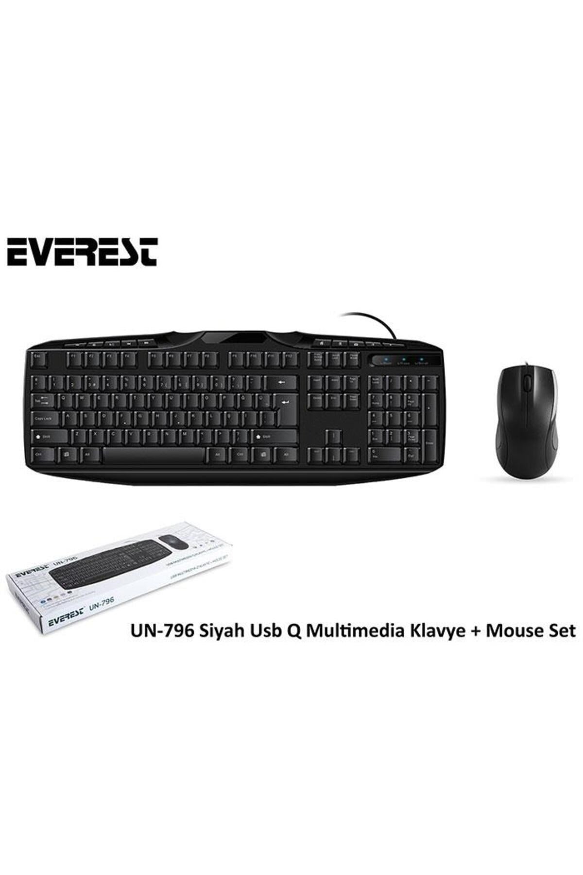UN-796 Siyah Usb Q Multimedia Klavye + Mouse Set