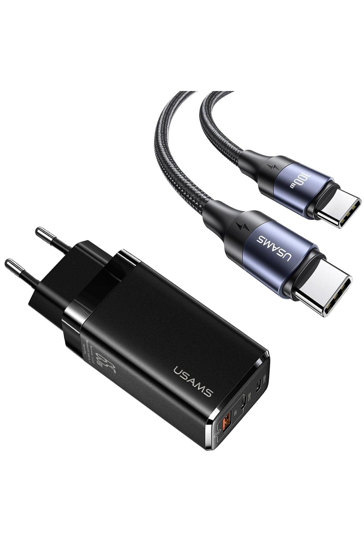 Us-cc110b 65w Gan Şarj Başlığı + Us-sj524 100w Type-c Çipli, Notebook Şarjı Ve Hızlı Şarj Kiti
