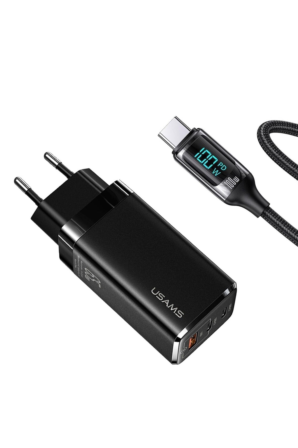 Us-cc110b 65w Gan Şarj Başlığı + Us-sj546 100w Type-c Göstergeli, Notebook Şarjı Ve Hızlı Şarj