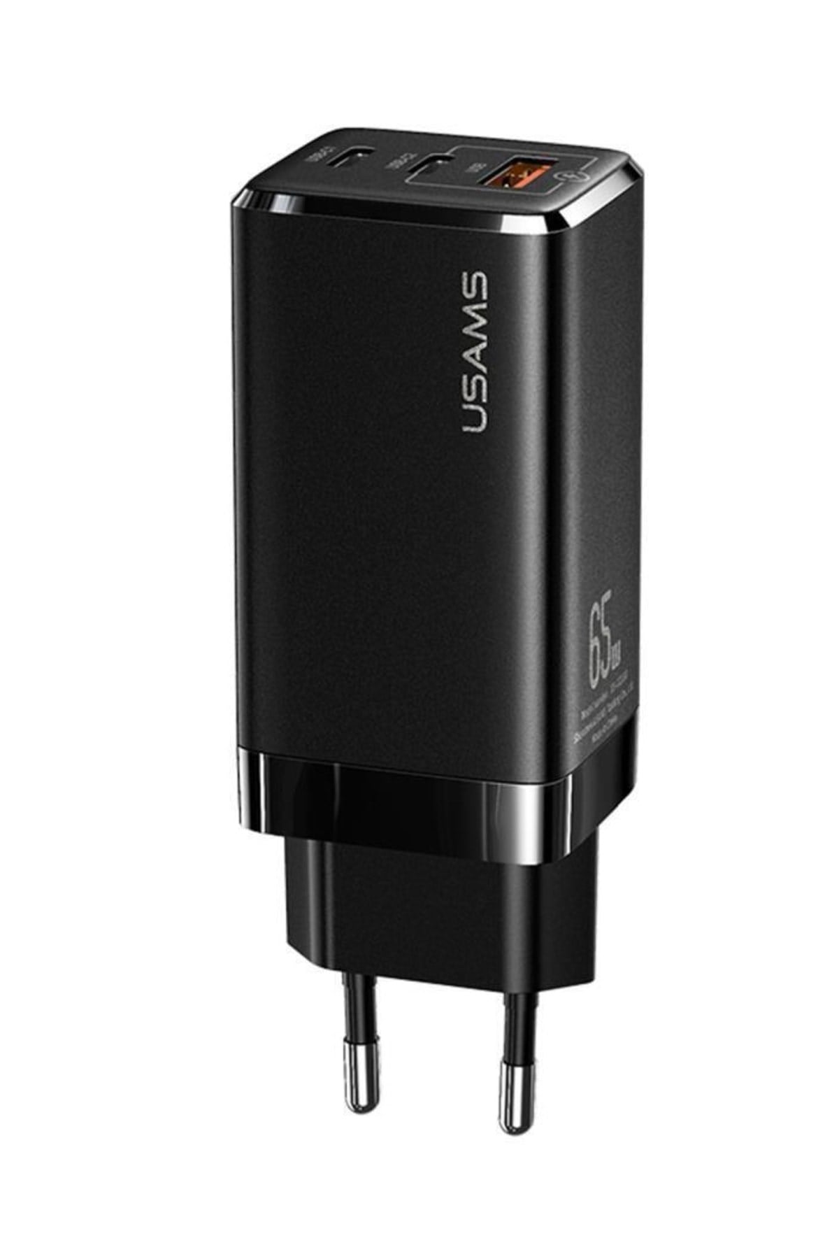 Us-cc110b T33 65w Qc+pd 2type-c+1usb Mini Gan Hızlı Şarj Başlığı-siyah