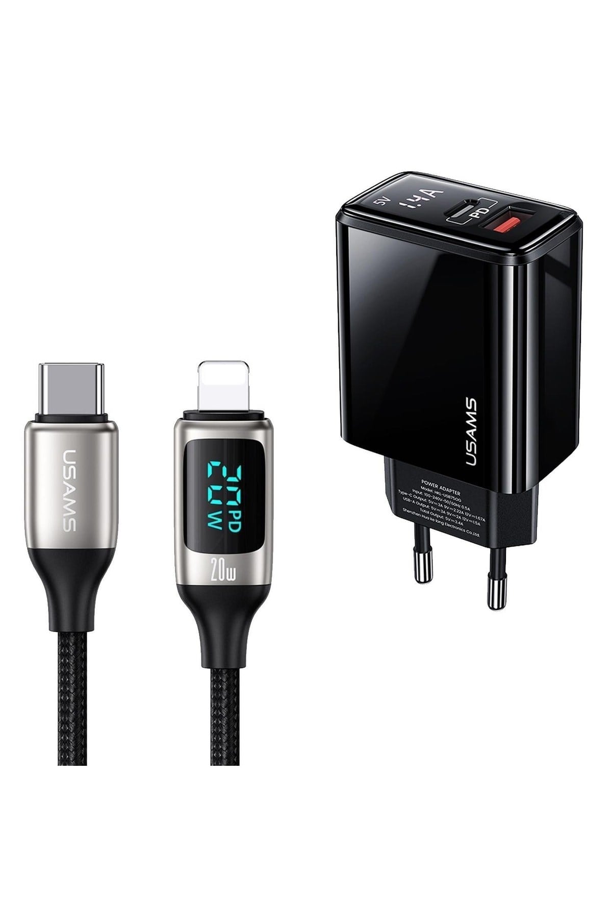 Us-cc133 20w Şarj Başlığı + Us-sj545 20w Ligtning, Çipli, Apple Hızlı Şarj Kiti