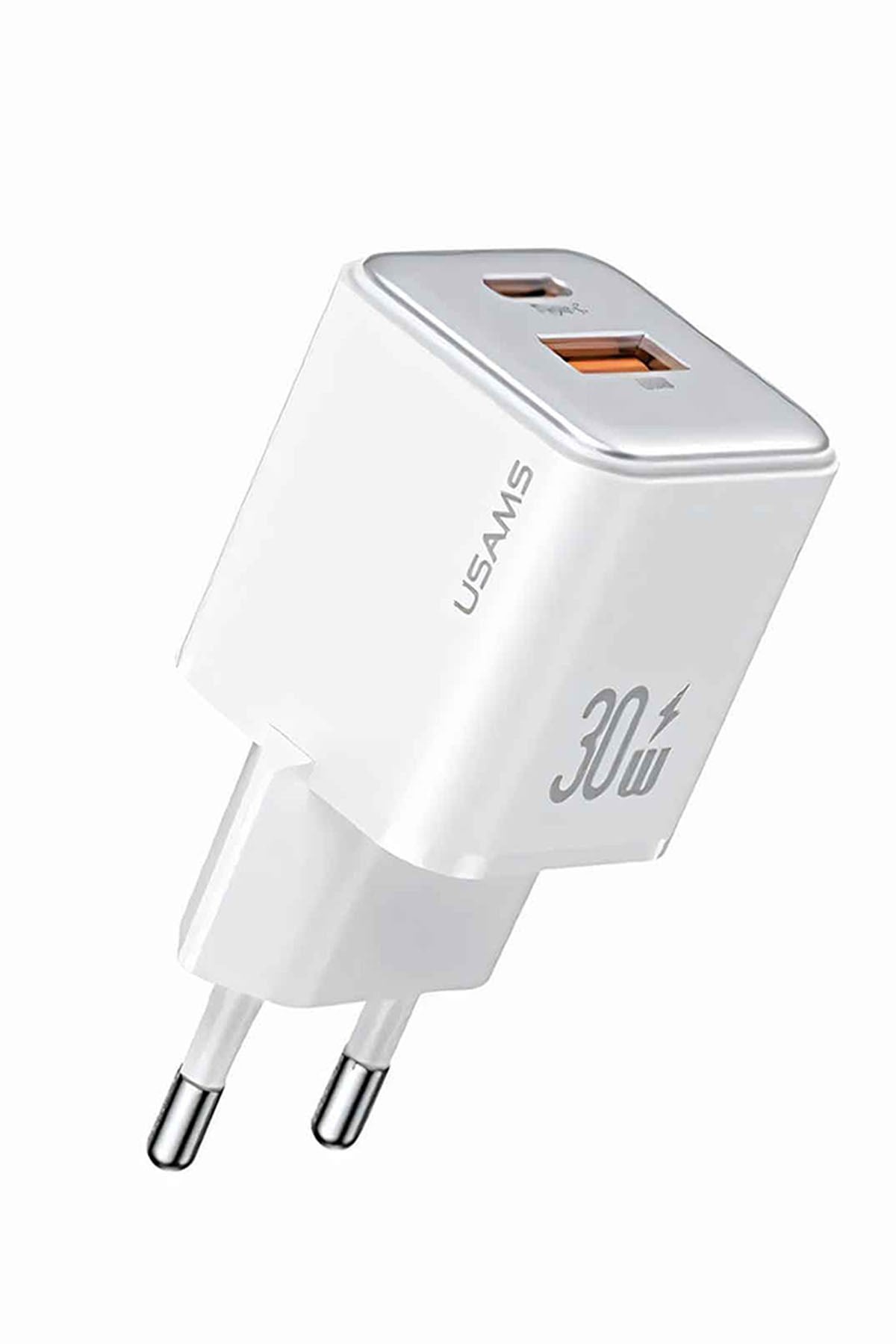 Us-cc189w 30w Qc+pd (type-c+usb) Mini Hızlı Şarj Başlığı-beyaz
