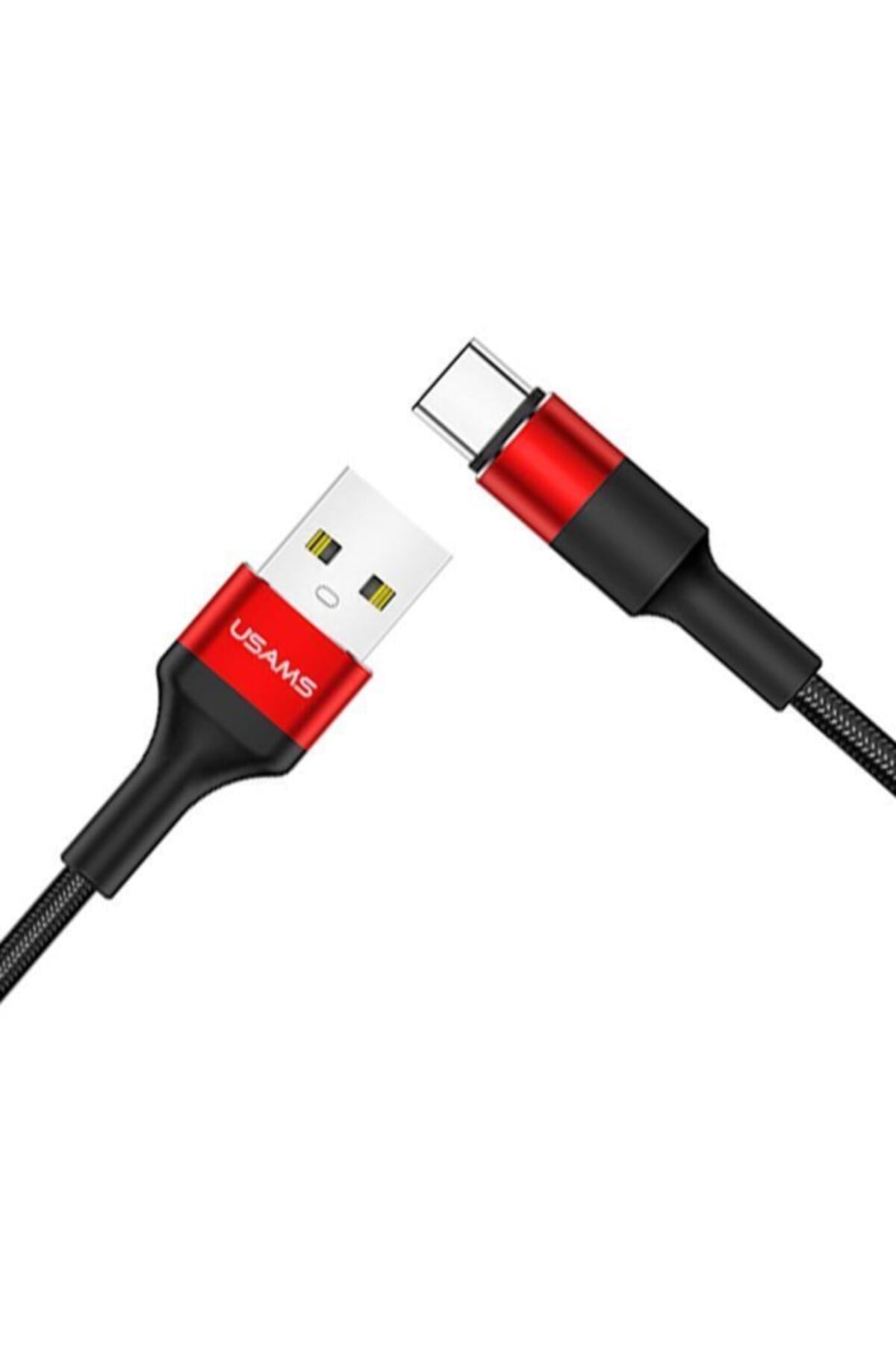 Us-sj221 1.2m Usb To Type-c Güçlendirilmiş Örgülü Şarj Ve Data Kablosu