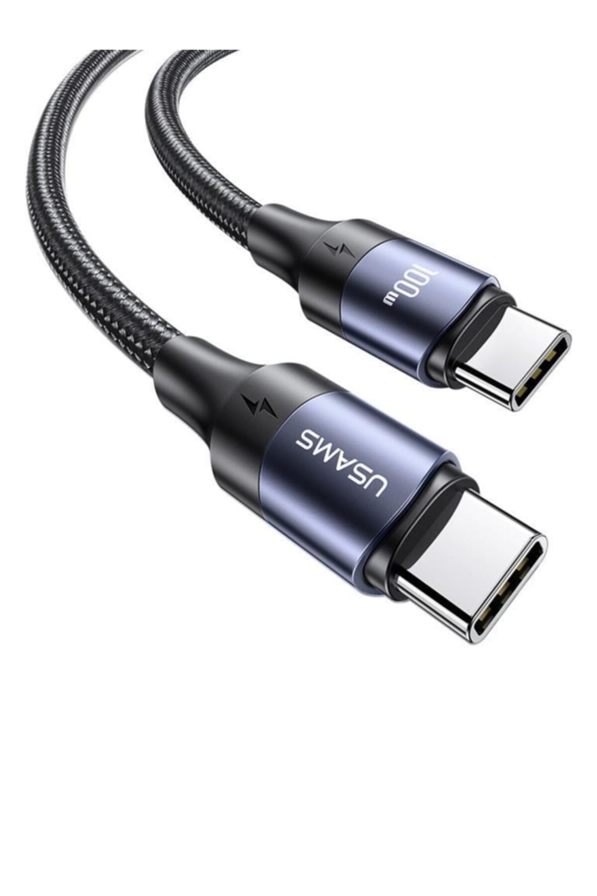 Us-sj524 Örgülü 1.2m Type-c To Type-c 100w Pd Hızlı Şarj Ve Data Kablosu