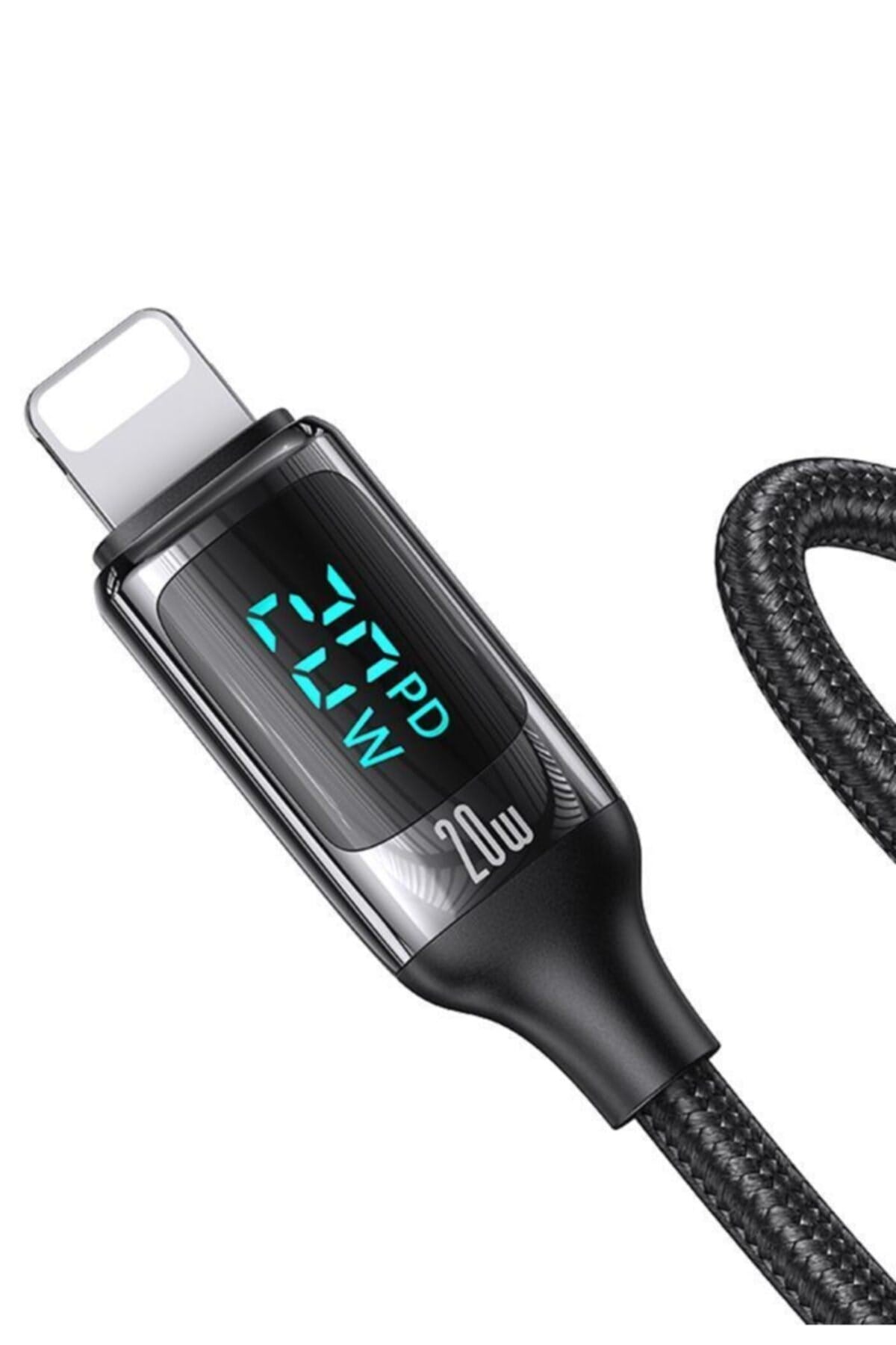Us-sj545 Dijital Göstergeli 1.2m Pd 20w Type-c To Lightning Iphone Hızlı Şarj Ve Data Kablosu