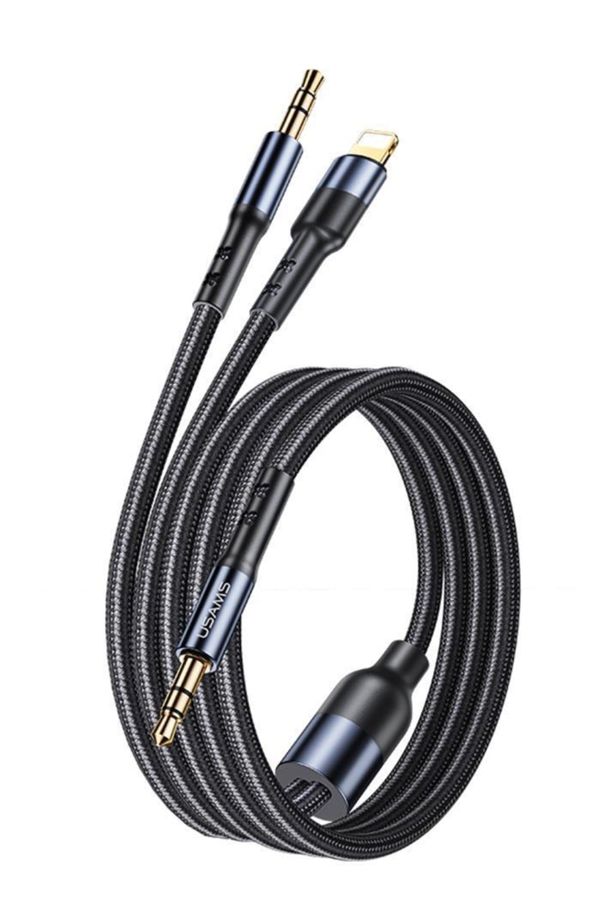 Us-sj554 2in1 1.2m 3.5mm Ses+lightning To 3.5mm Ses Kablosu