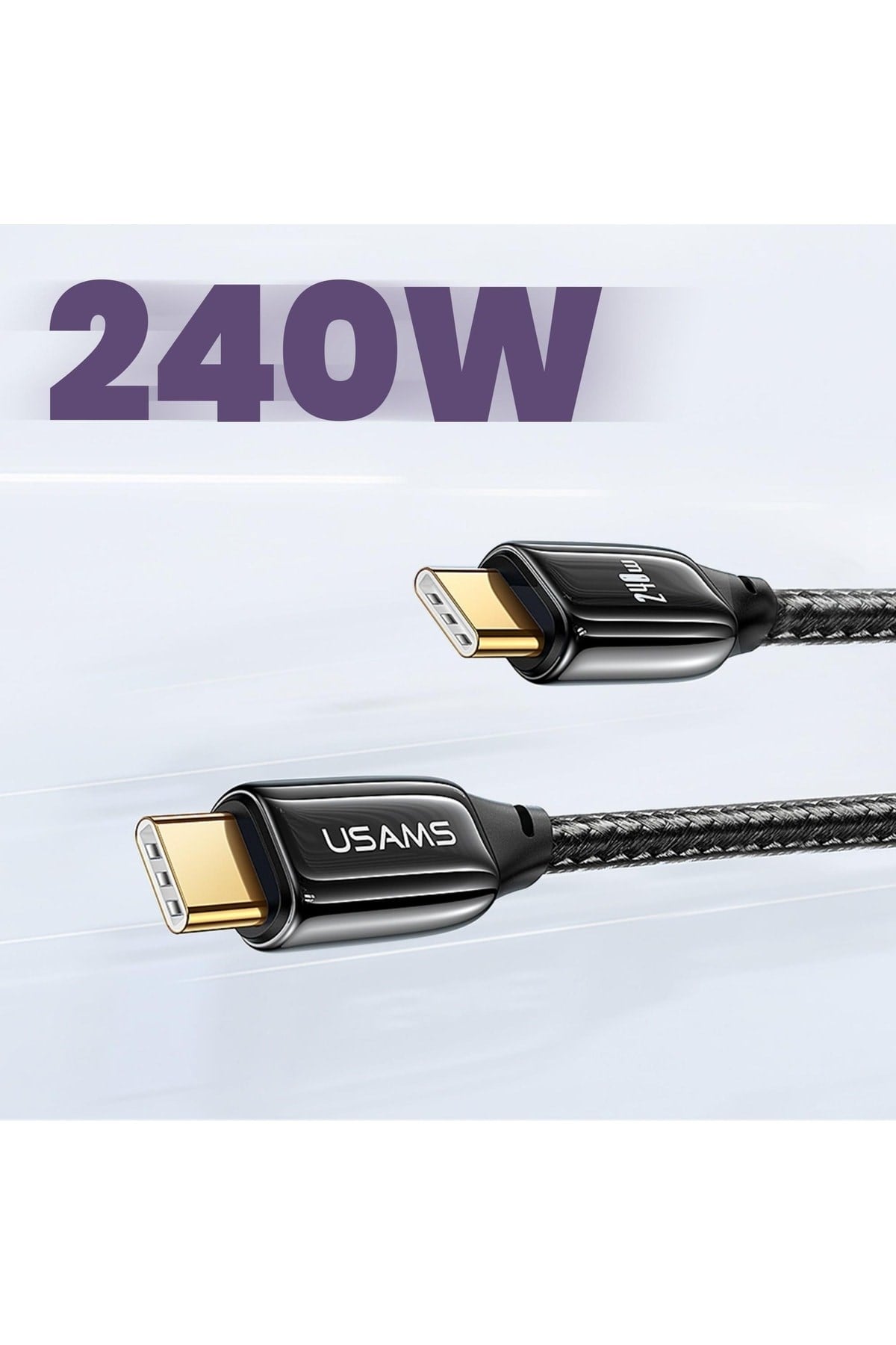 Us-sj581 Pd3.1 Type-c To Type-c Çinko Alaşım 240w Hızlı Şarj Ve Data Kablosu 2m