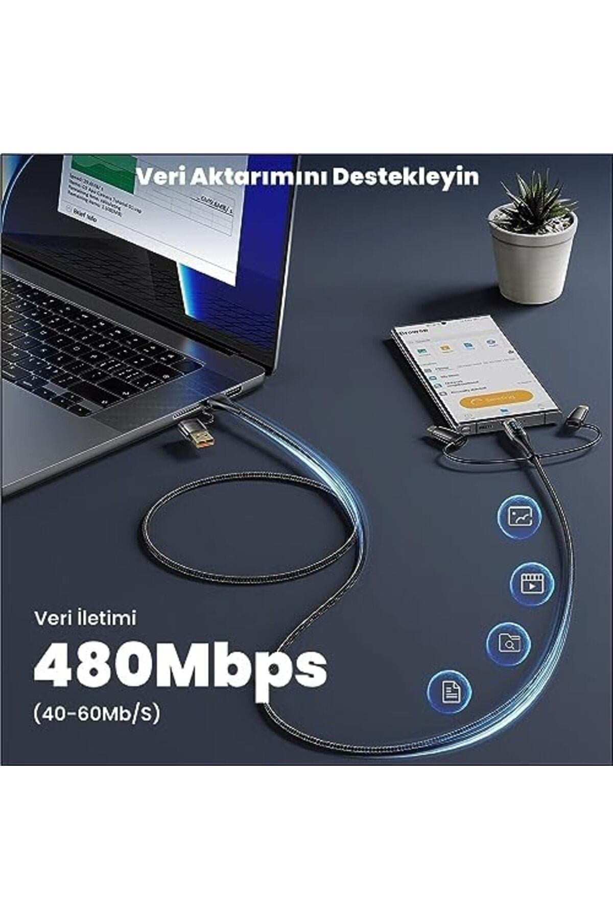 Us-sj616 Type-c Lightning Microusb, 6ın1 Dijital Göstergeli Pd100w Hızlı Şarj Ve Data Kablosu