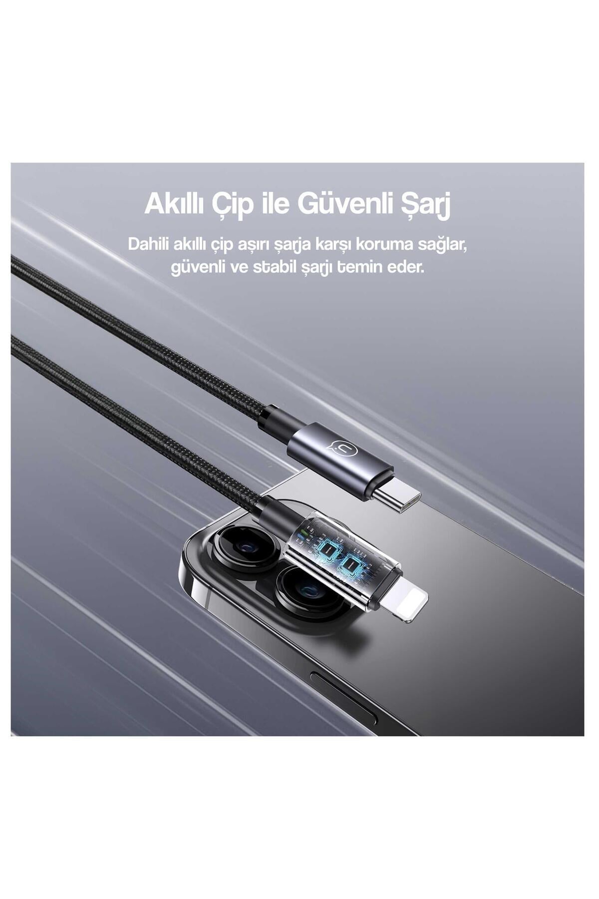 US-SJ662 1.2m PD 30W Type-C to Lightning iPhone Hızlı Şarj ve Data Kablosu