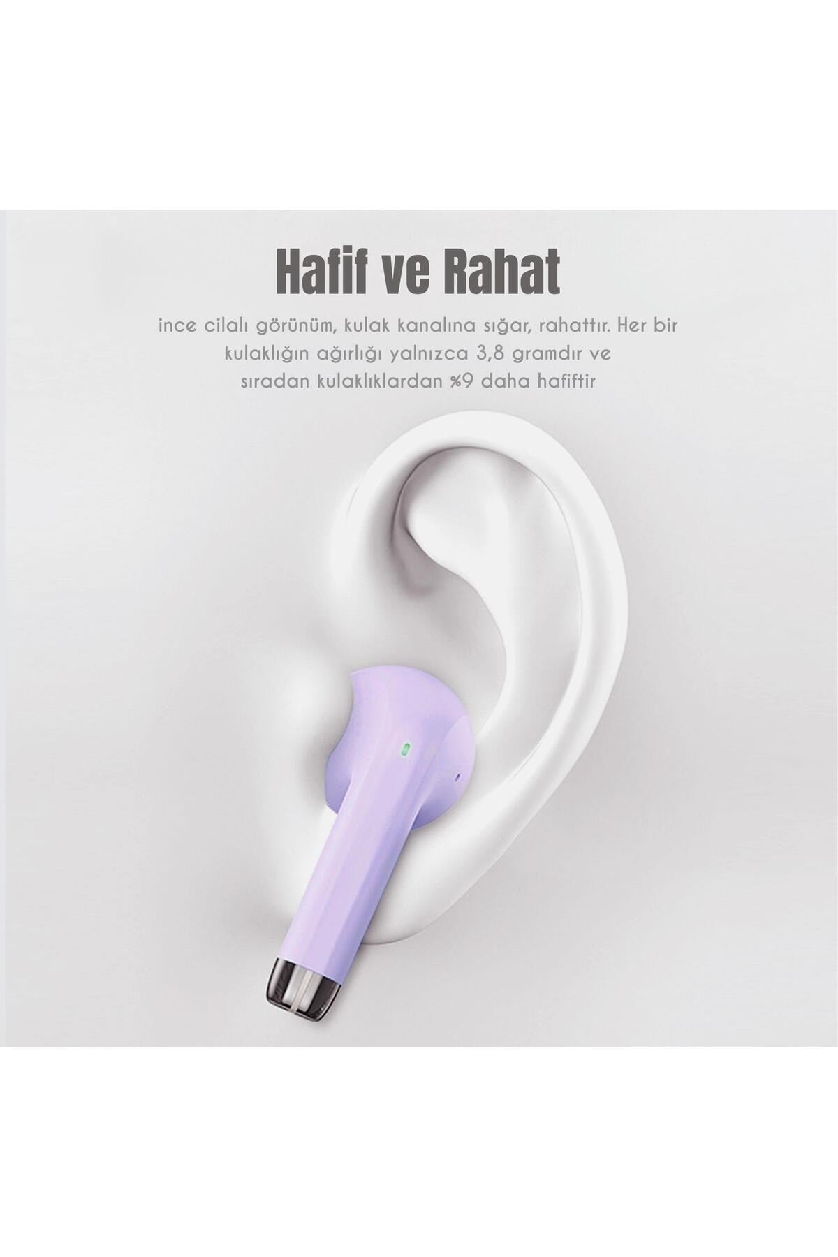 US-YO17 IOS/Android Uyumlu BT5.3 TWS Bluetooth Kulaklık-Mor