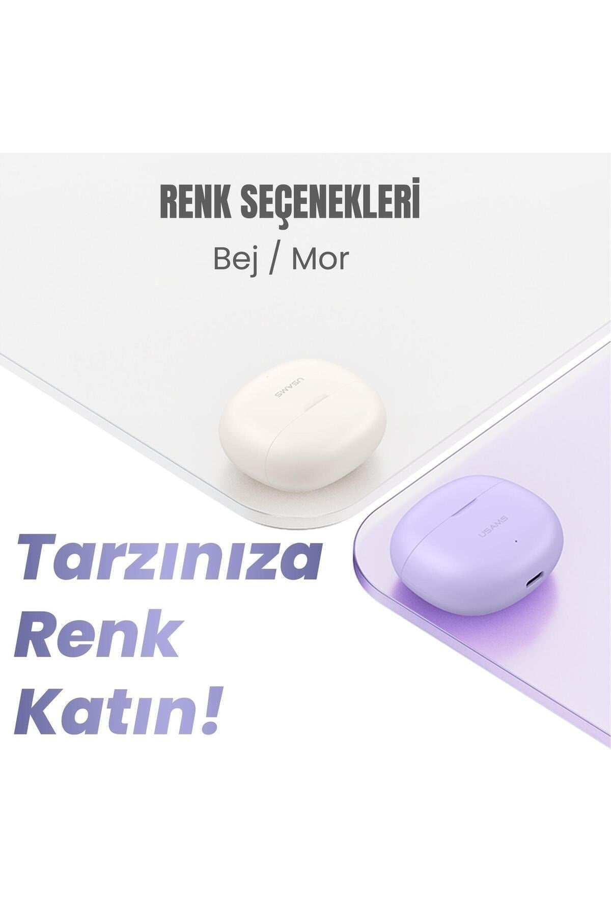 US-YO17 IOS/Android Uyumlu BT5.3 TWS Bluetooth Kulaklık-Bej