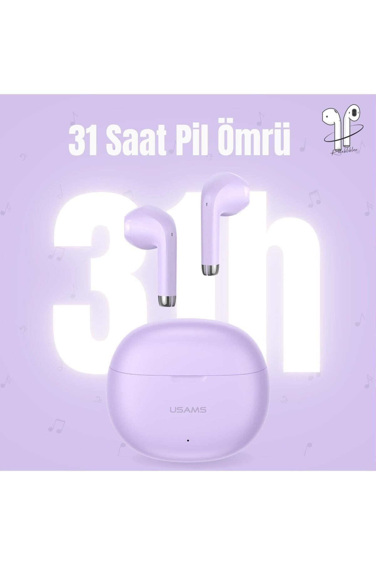 US-YO17 IOS/Android Uyumlu BT5.3 TWS Bluetooth Kulaklık-Mor