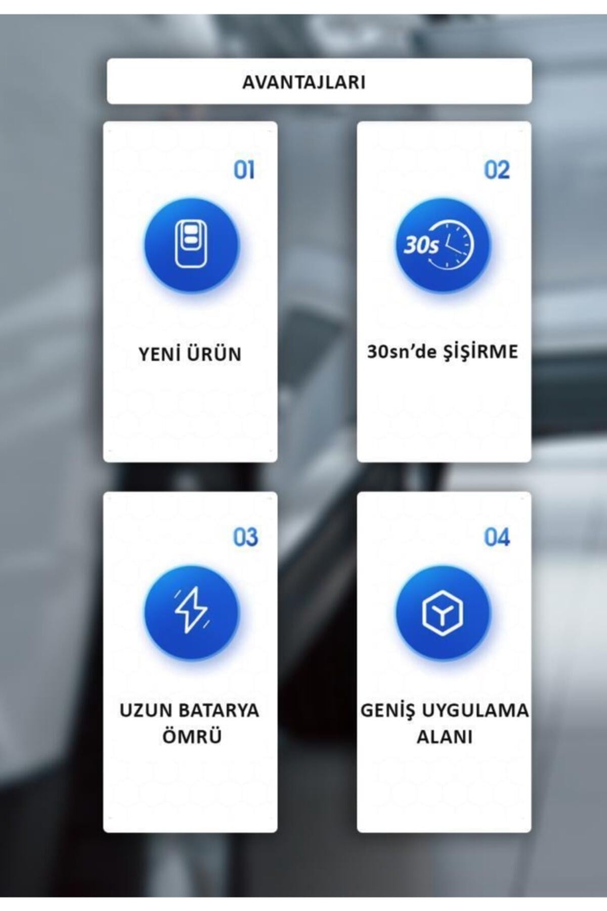 Us-zb215 350psı 5000mah Şarjlı Çok Amaçlı Taşınabilir Hava Pompası
