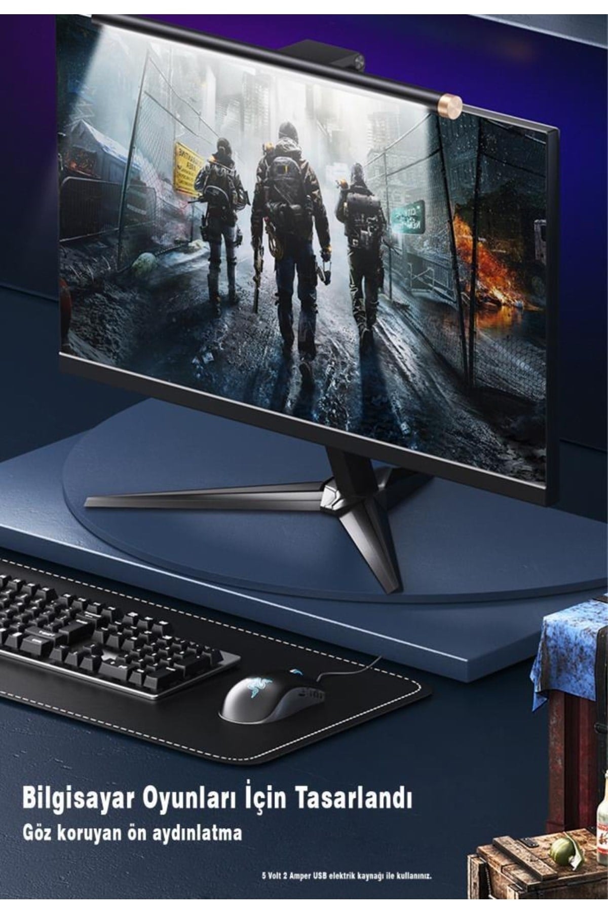 Us-zb224 Klavye Ve Rgb Ambiyans Aydınlatmalı Gaming Led Bar Işık