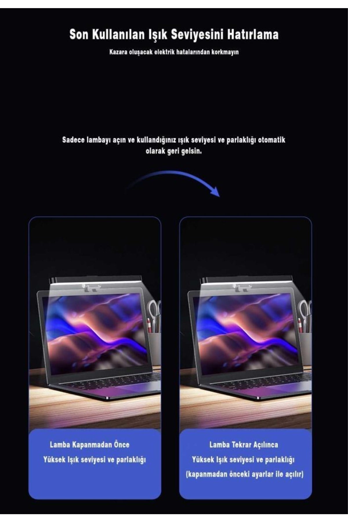 Us-zb236 Akıllı Göz Korumalı Notebook Klavye Aydınlatması Led Bar Işık