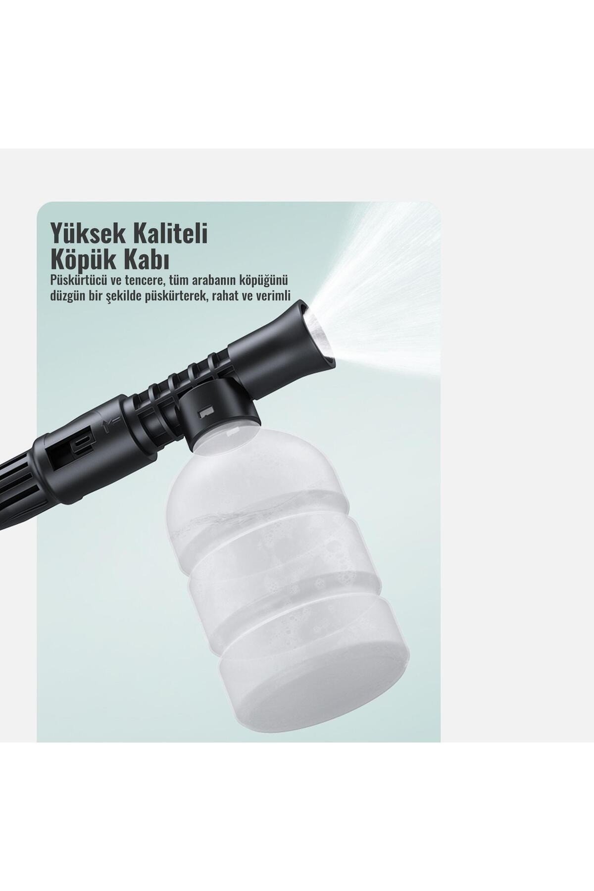 US-ZB252 Taşınabilir Şarjlı Köpük Sıkma Fonksiyonlu Basınçlı Araç Yıkama Tabancası